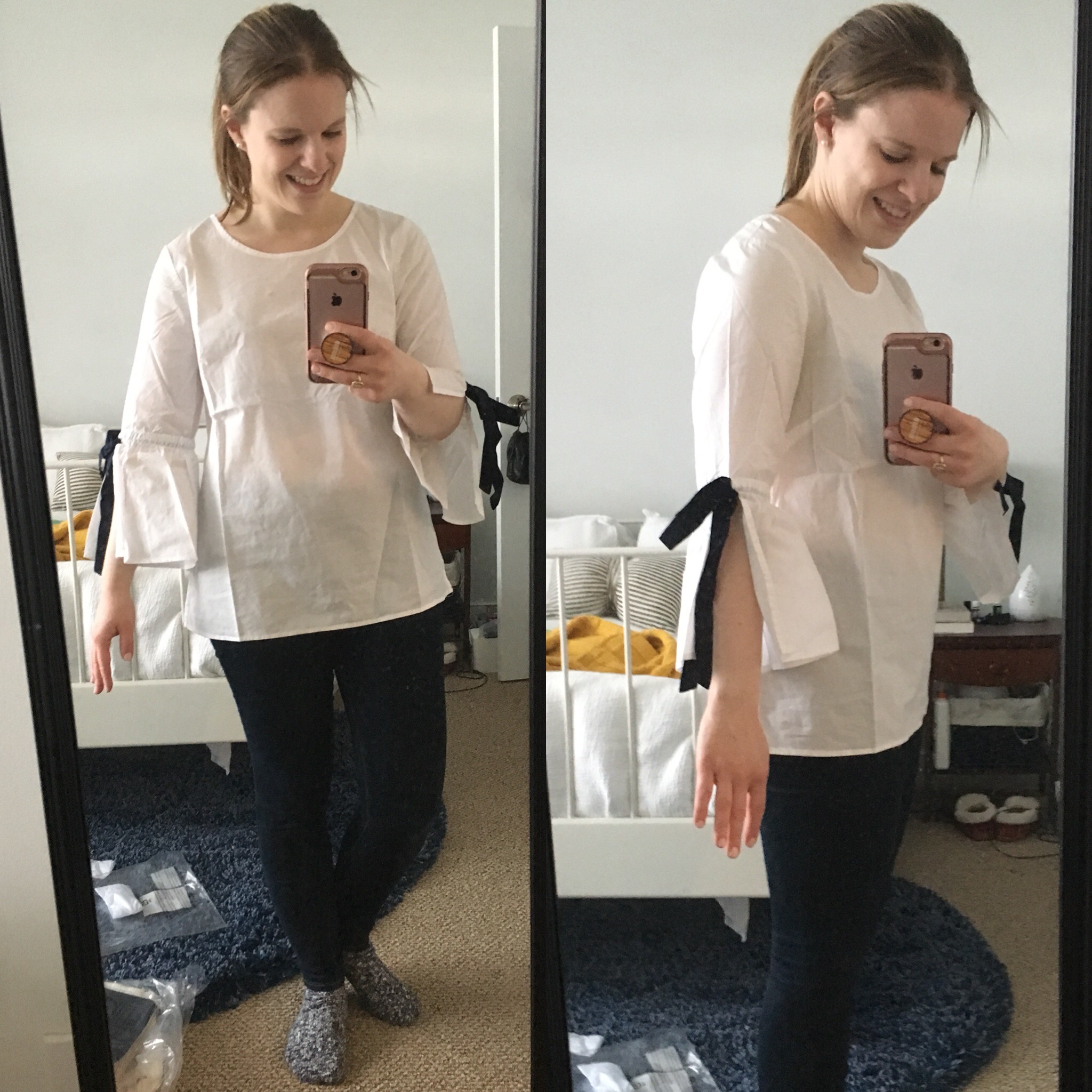 J.Crew Factory Bow-sleeve top