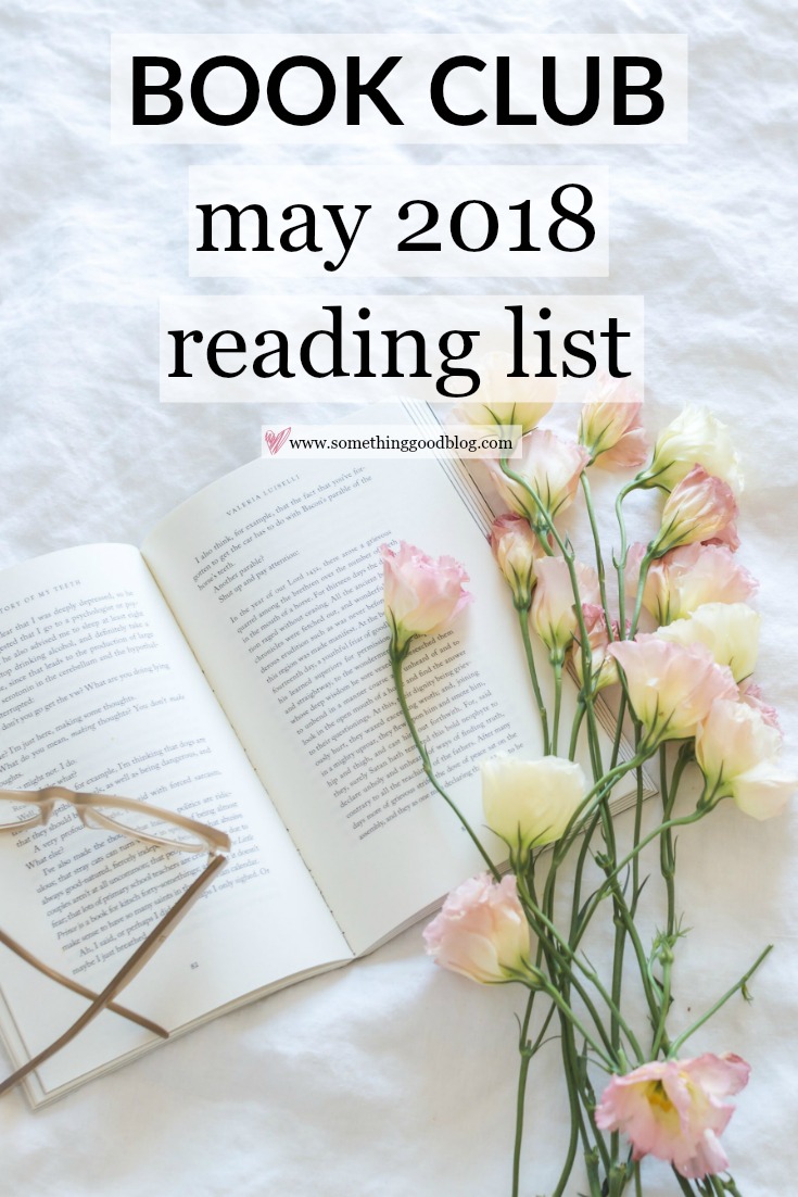 may reading list, open book, glasses laying on book, flowers on book