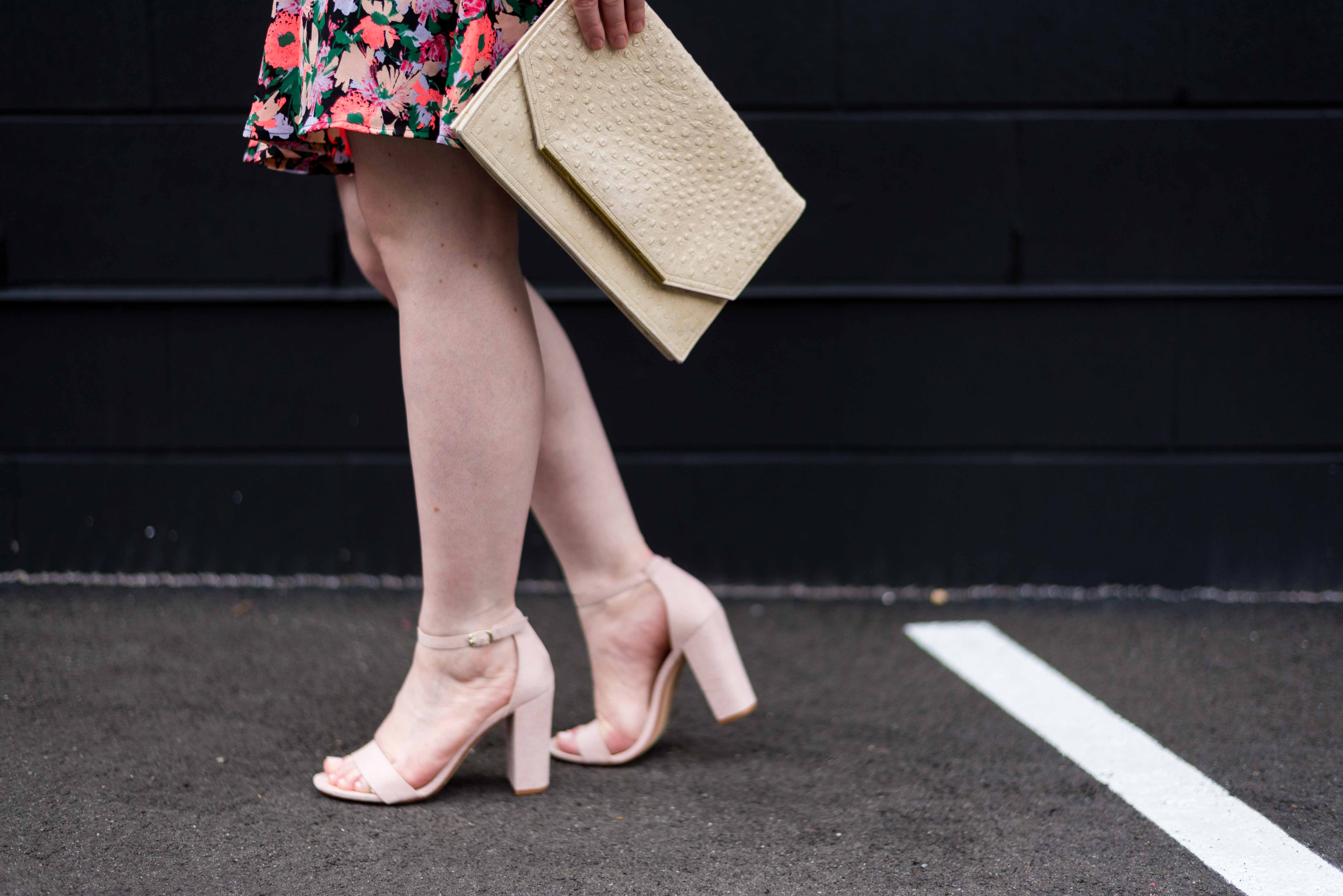 DC woman blogger wearing A New Day Women's Ema High Block Heel Pumps