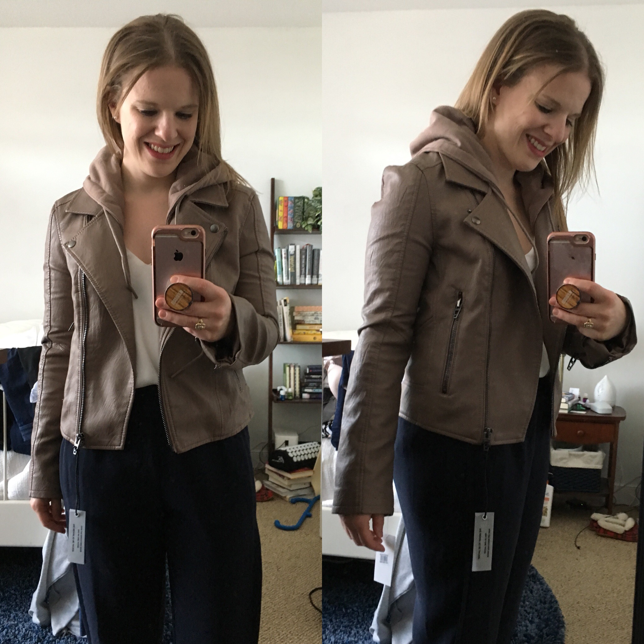 DC woman blogger wearing Blanknyc Meant to Be Moto jacket