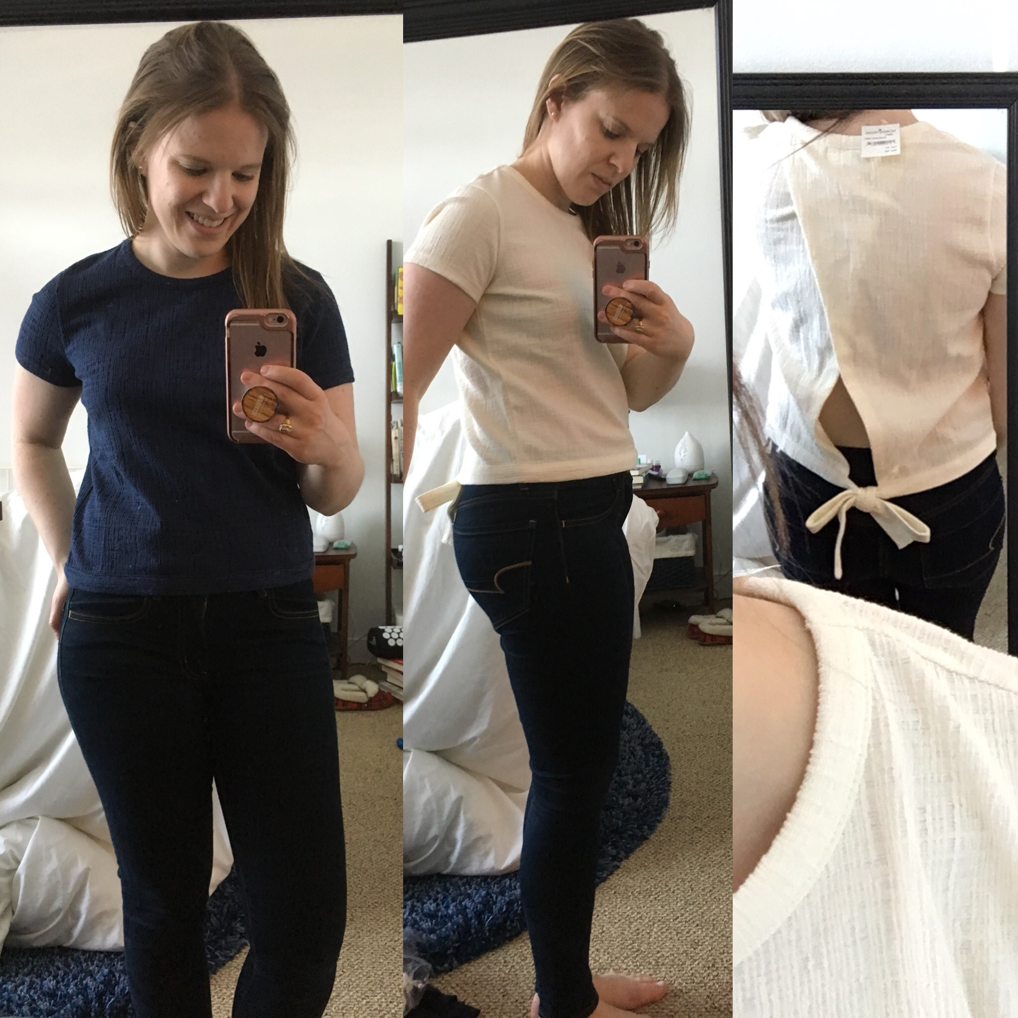 dc woman blogger wearing madewell verse tie back top