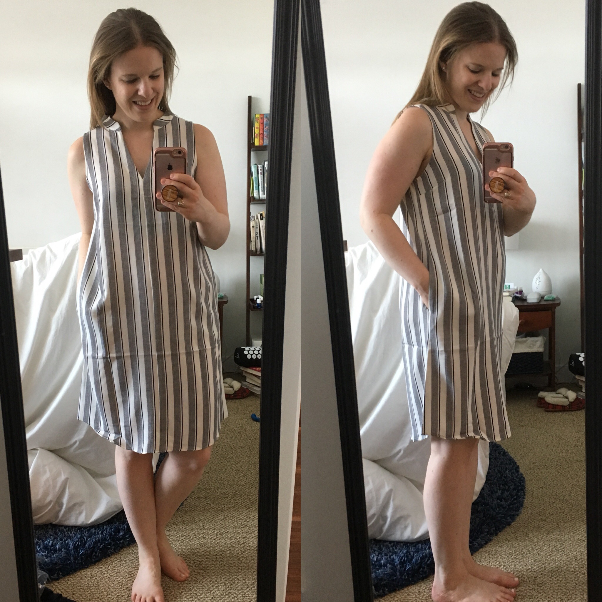 dc woman blogger wearing taylor shift dress