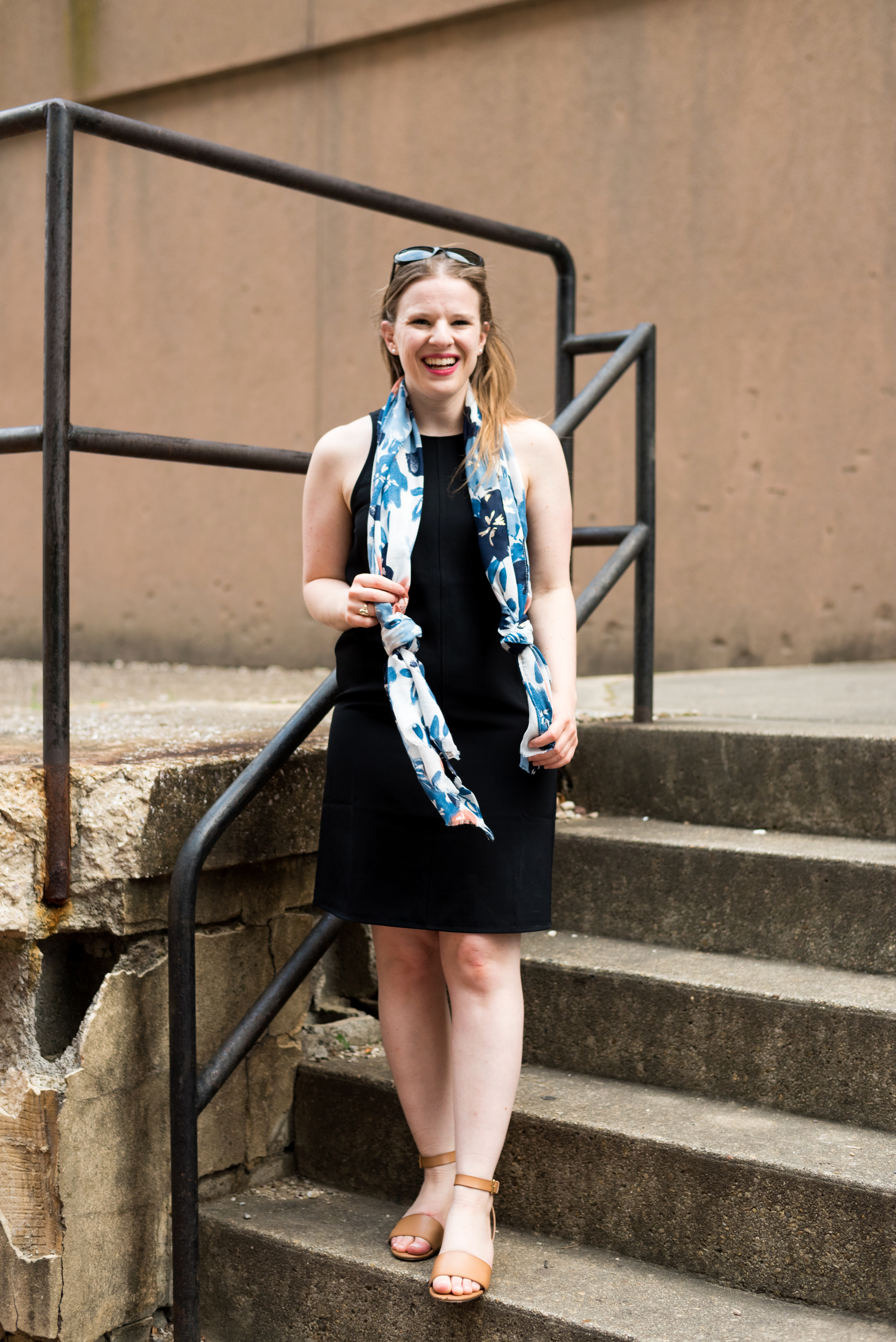 DC woman blogger wearing Everlane GoWeave High NeckTank Dress