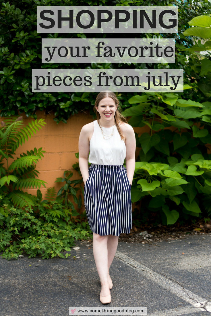 Your Favorite Pieces from July 2018 | Something Good | A DC Style and Lifestyle Blog on a Budget, j.crew factory striped skirt