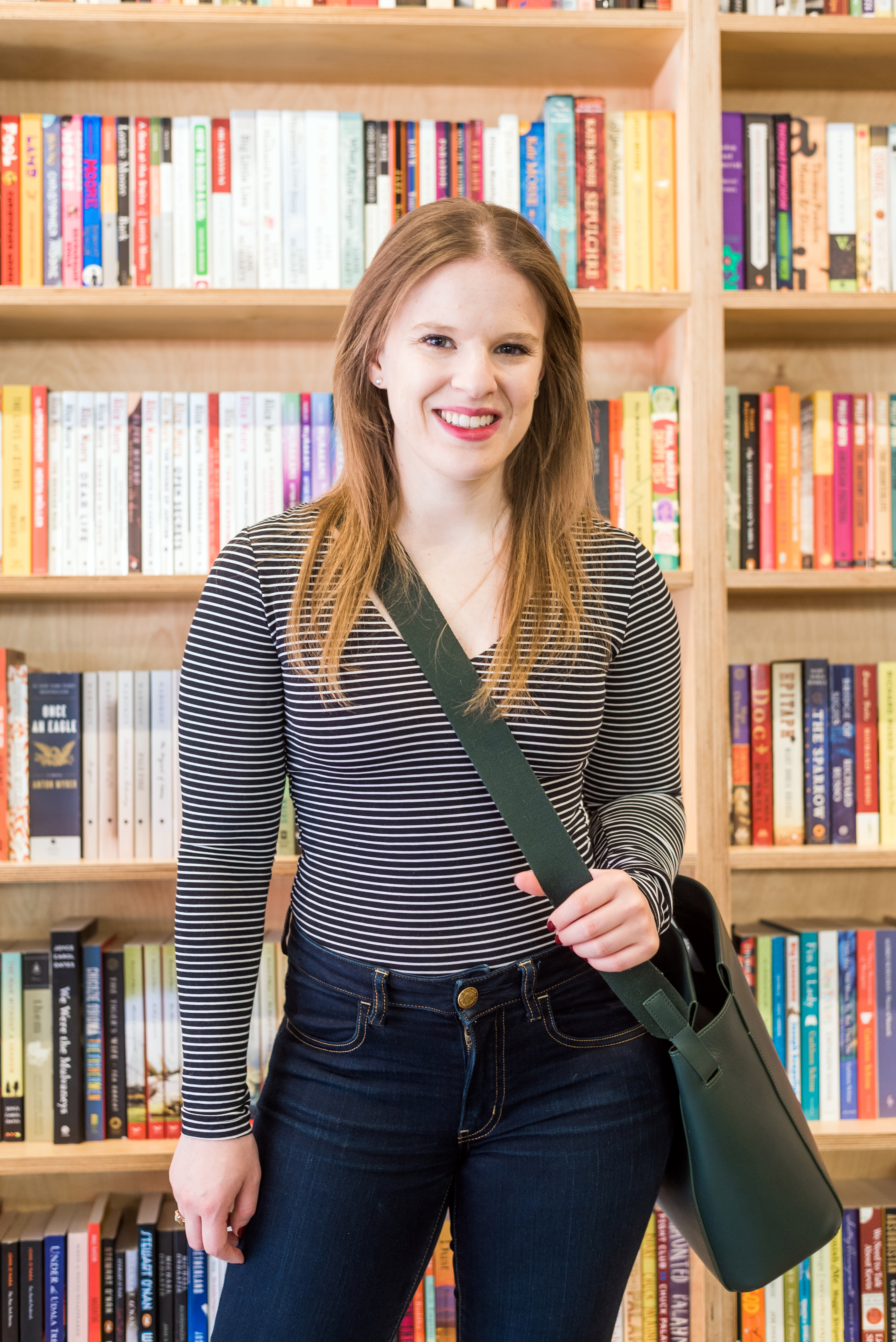 DC woman blogger wearing Everlane The V Long-Sleeve Bodysuit