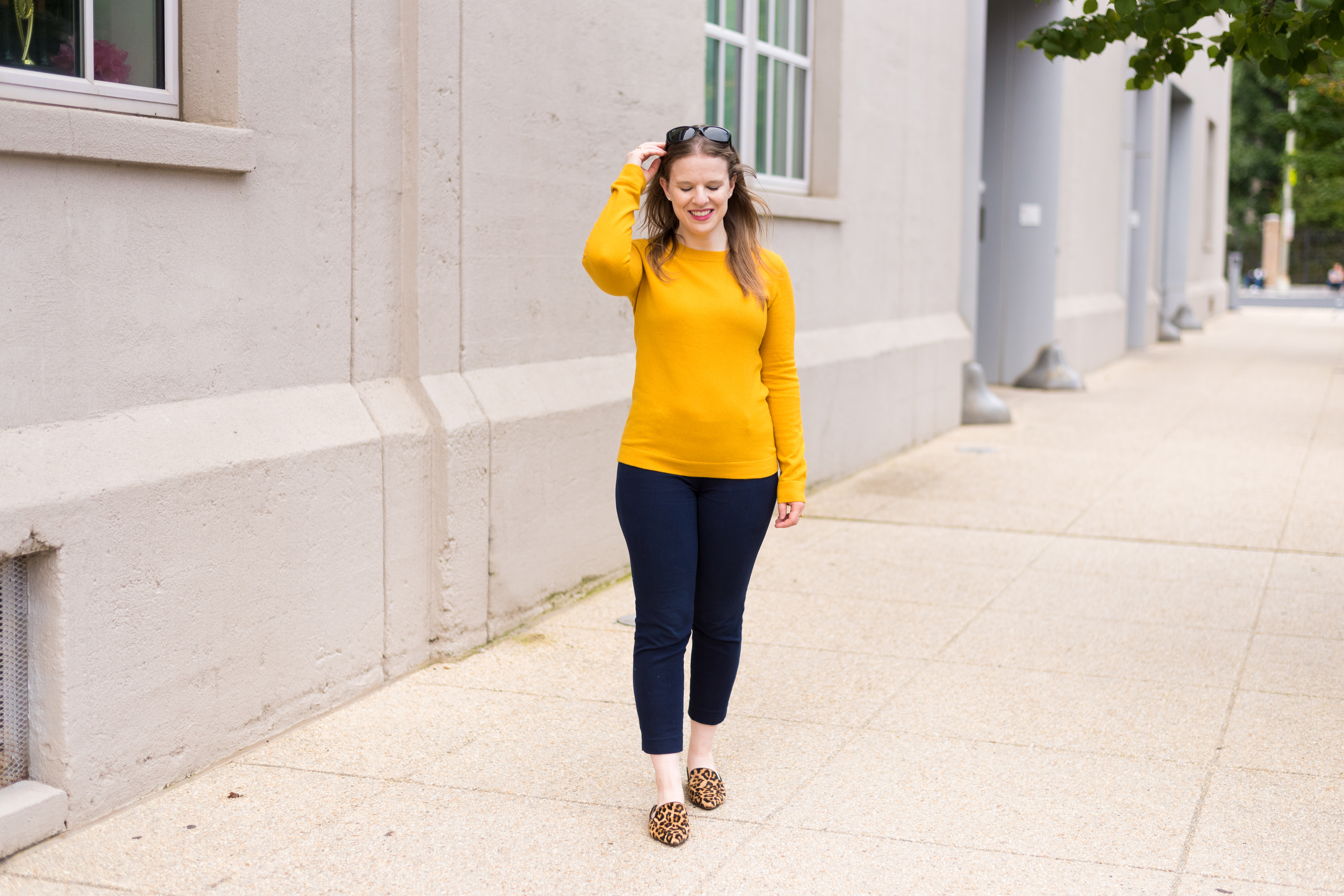 DC woman blogger wearing J.Crew Factory cotton-wool teddie sweater