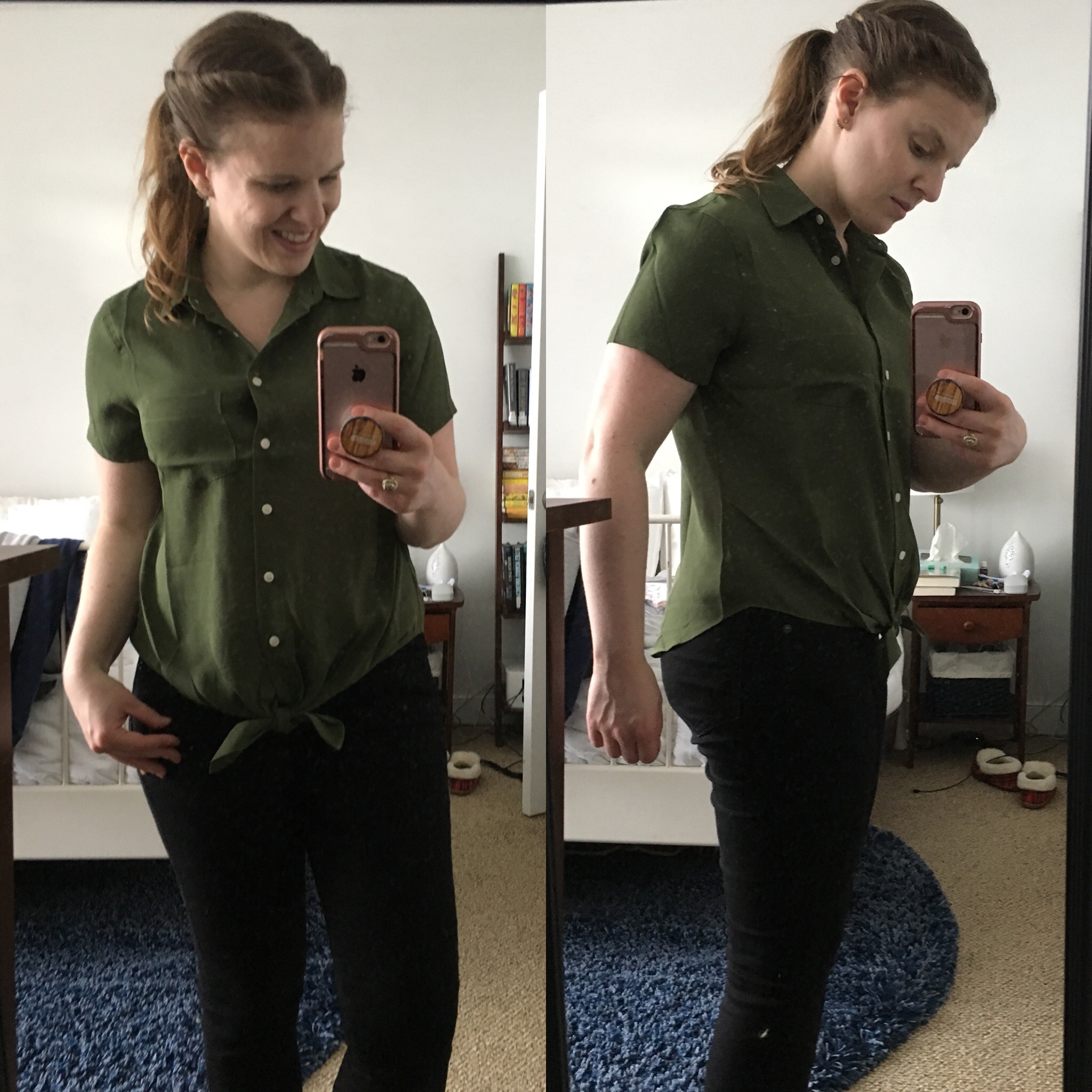 DC woman blogger wearing J.Crew Factory tie-waist top