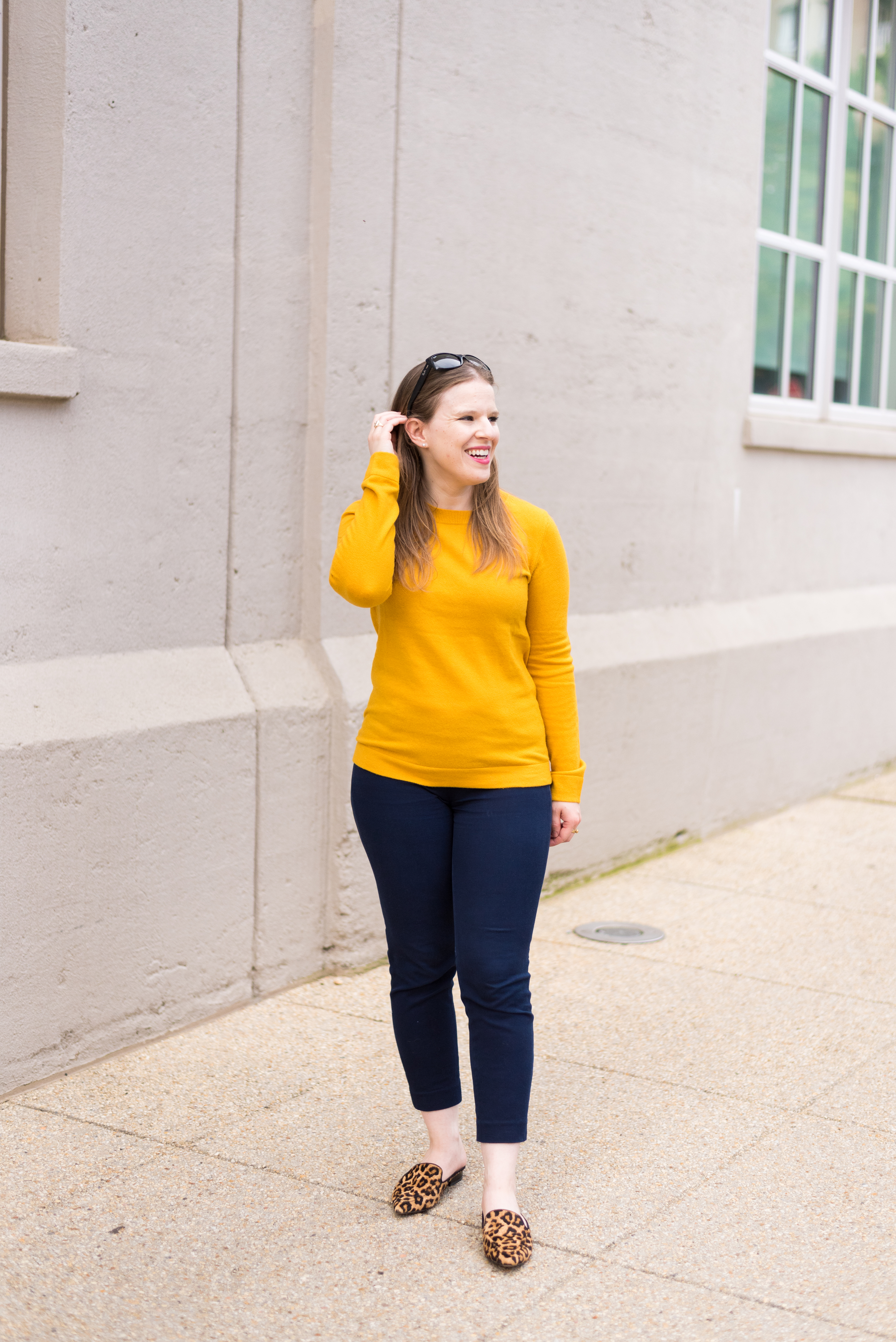 DC woman blogger wearing J.Crew Factory cotton-wool teddie sweater