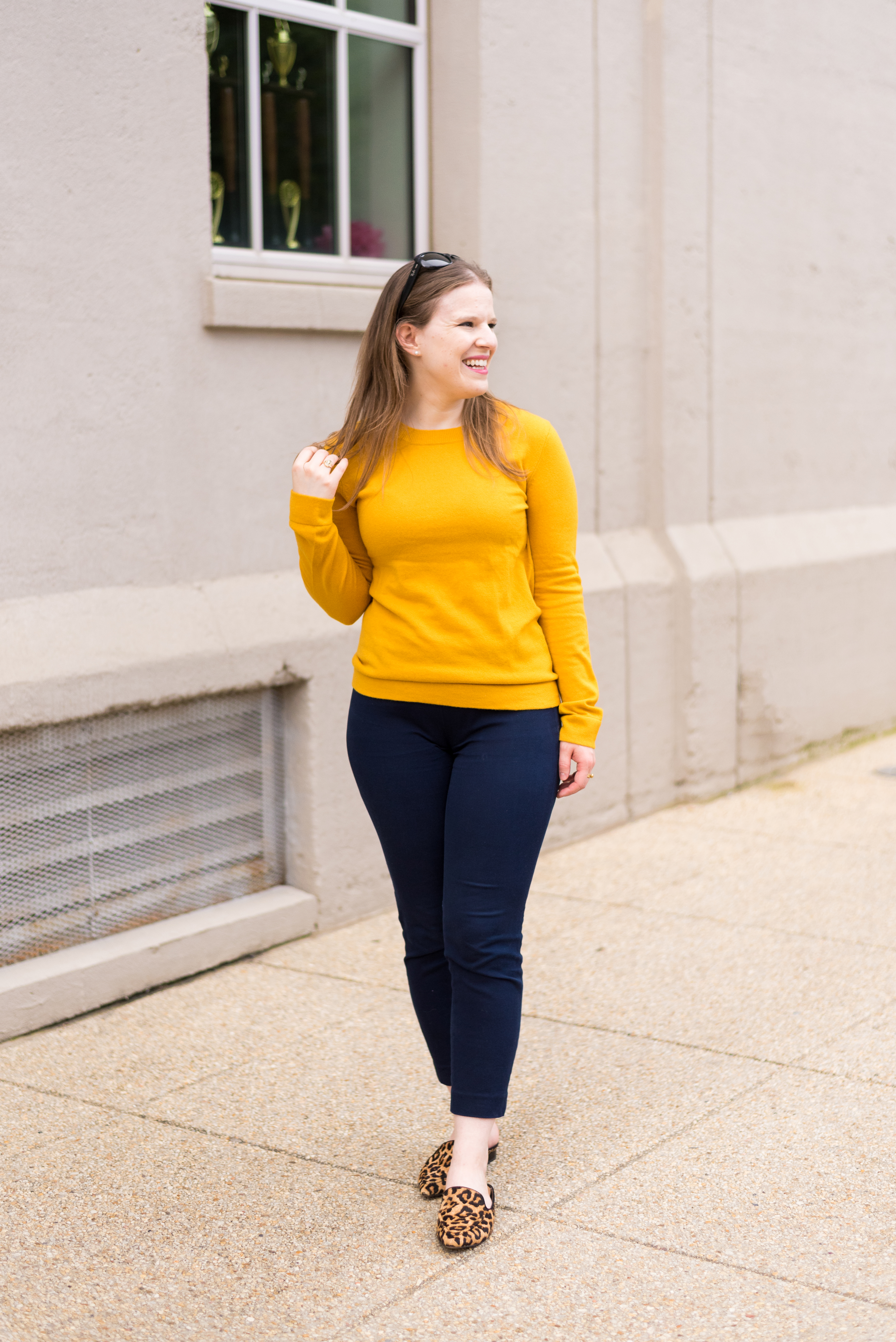 DC woman blogger wearing J.Crew Factory cotton-wool teddie sweater