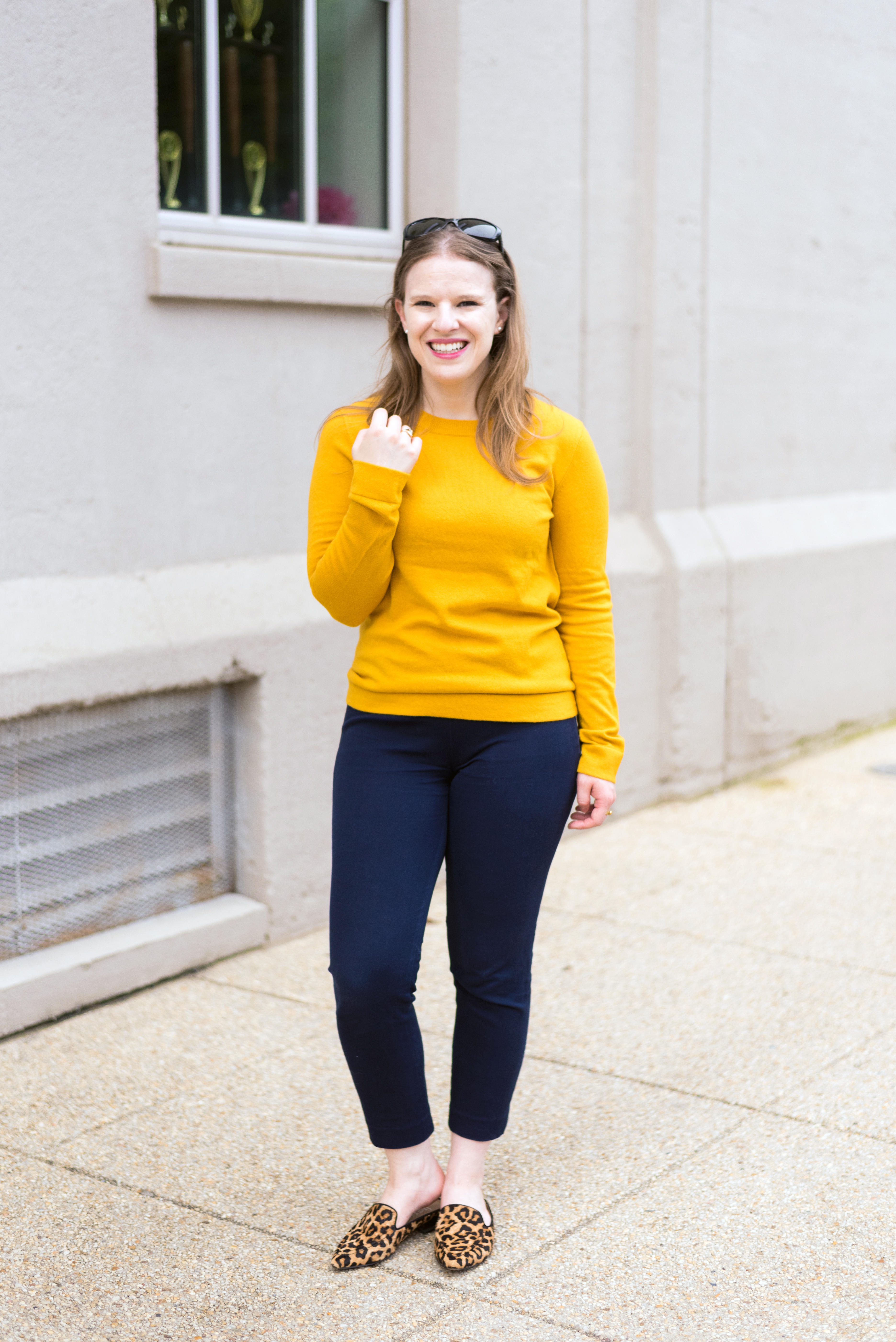 DC woman blogger wearing J.Crew Factory cotton-wool teddie sweater