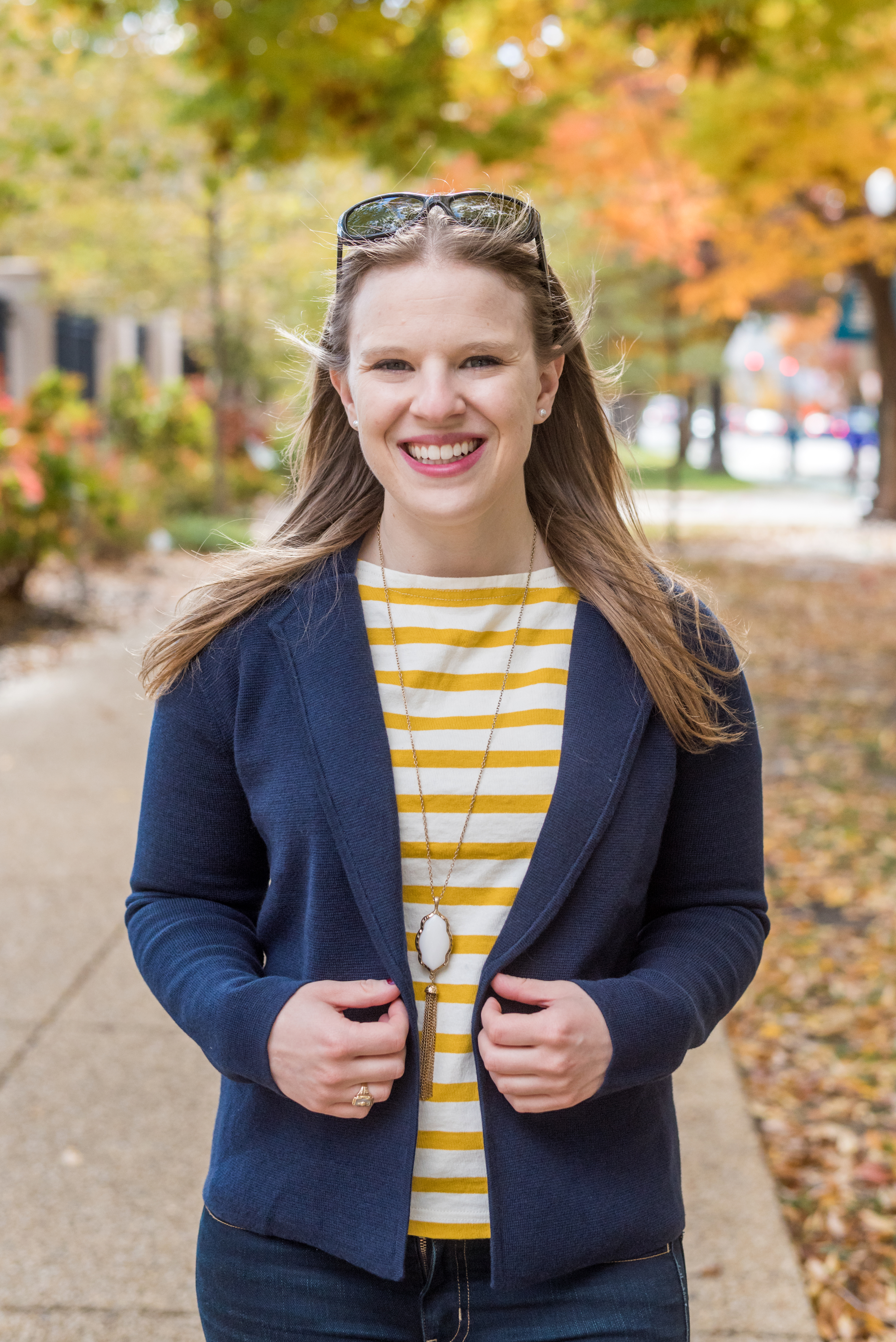 DC woman blogger wearing J.Crew Margot cropped sweater-blazer