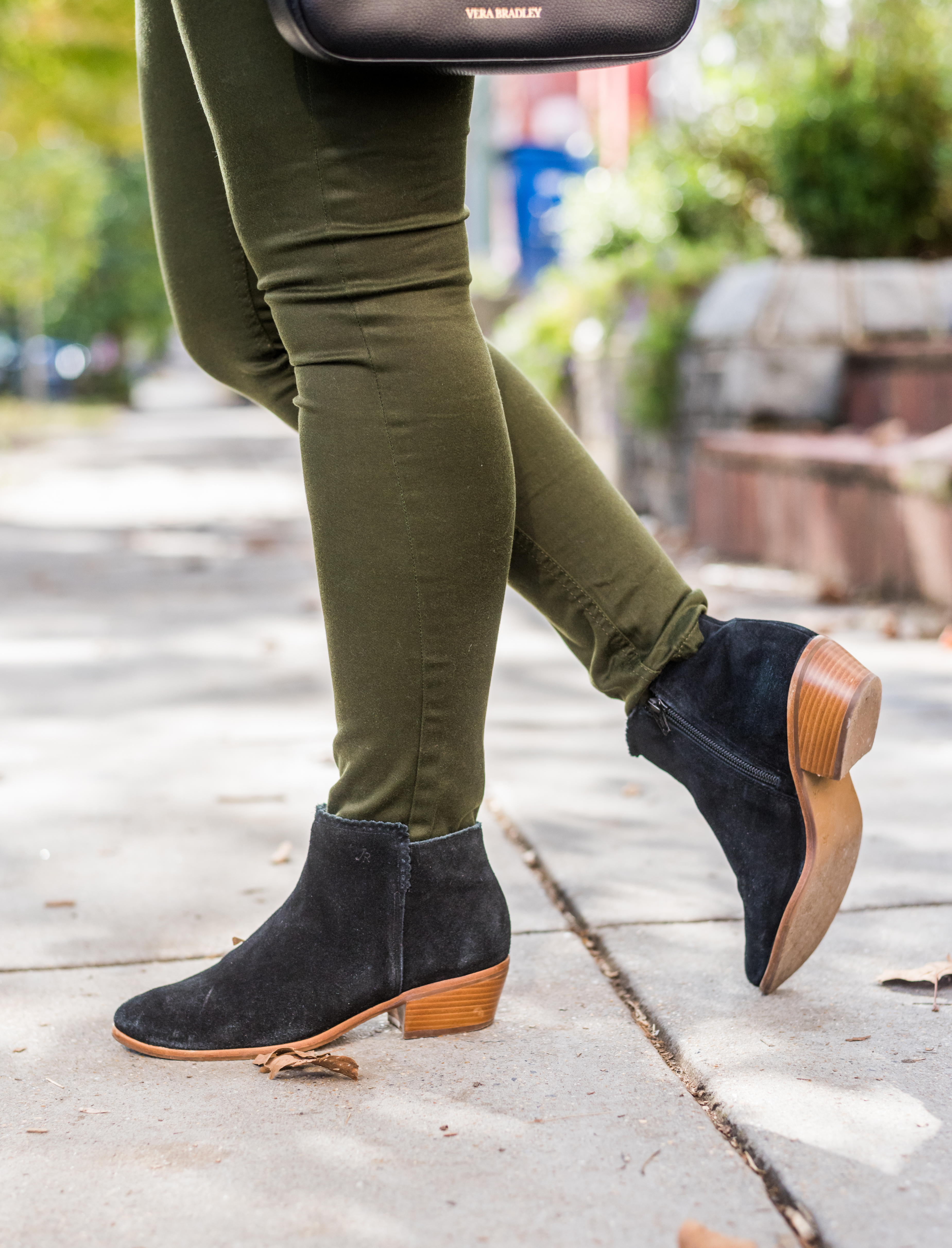 DC woman blogger wearing Jack Rogers Bailee Suede Bootie