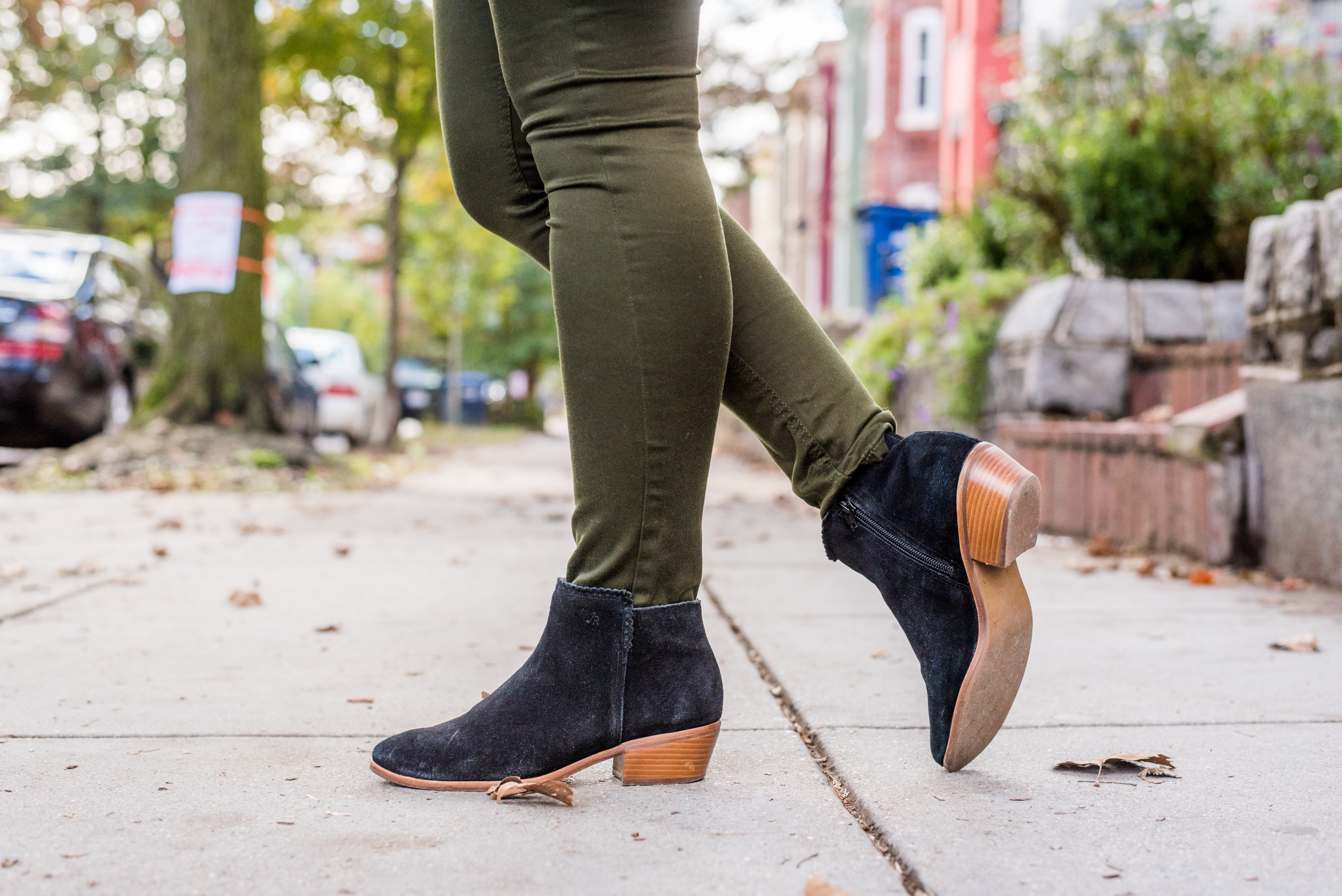 DC woman blogger wearing Jack Rogers Bailee Suede Bootie