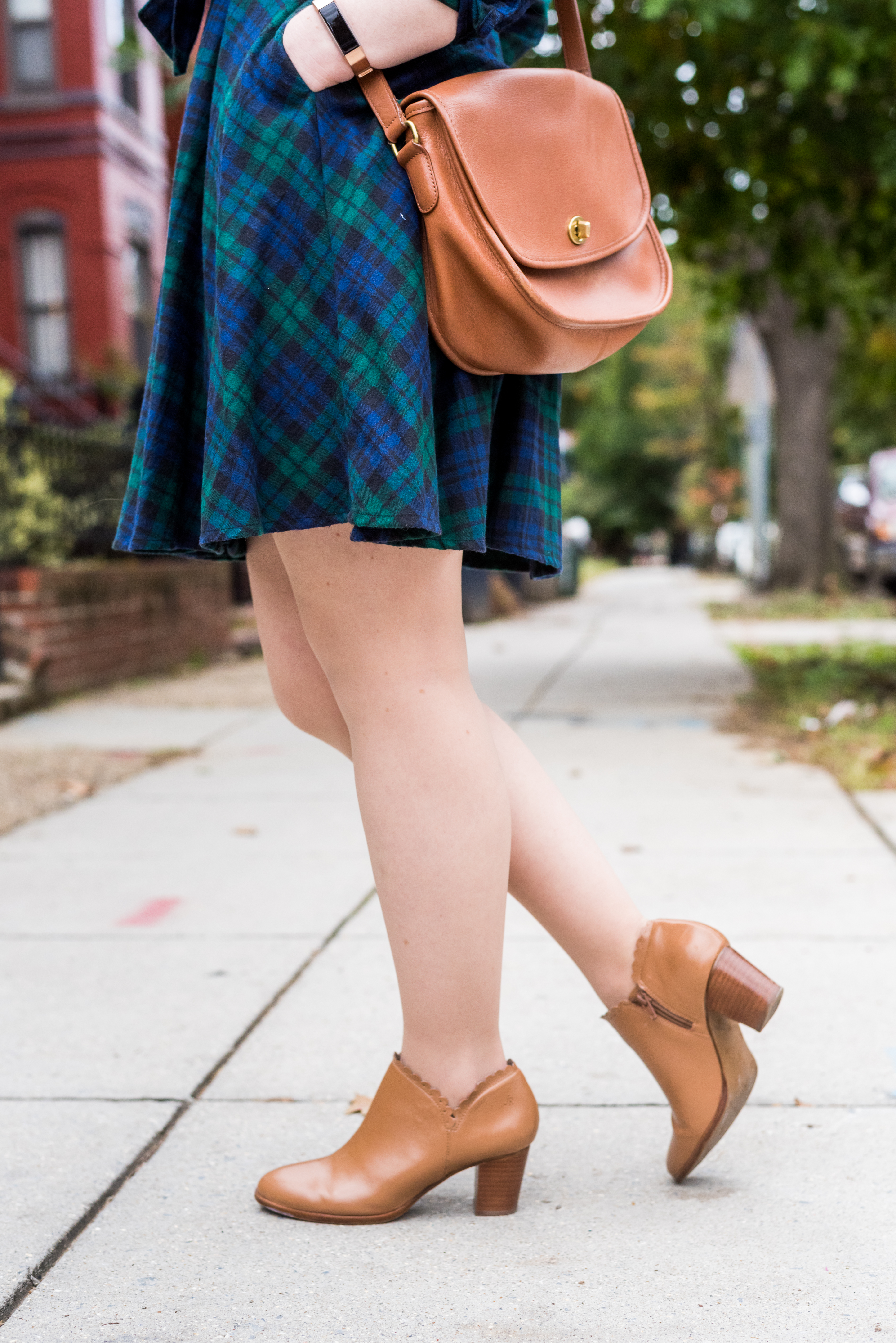 DC woman blogger wearing Jack Rogers Marianne Cognac Ankle Boots