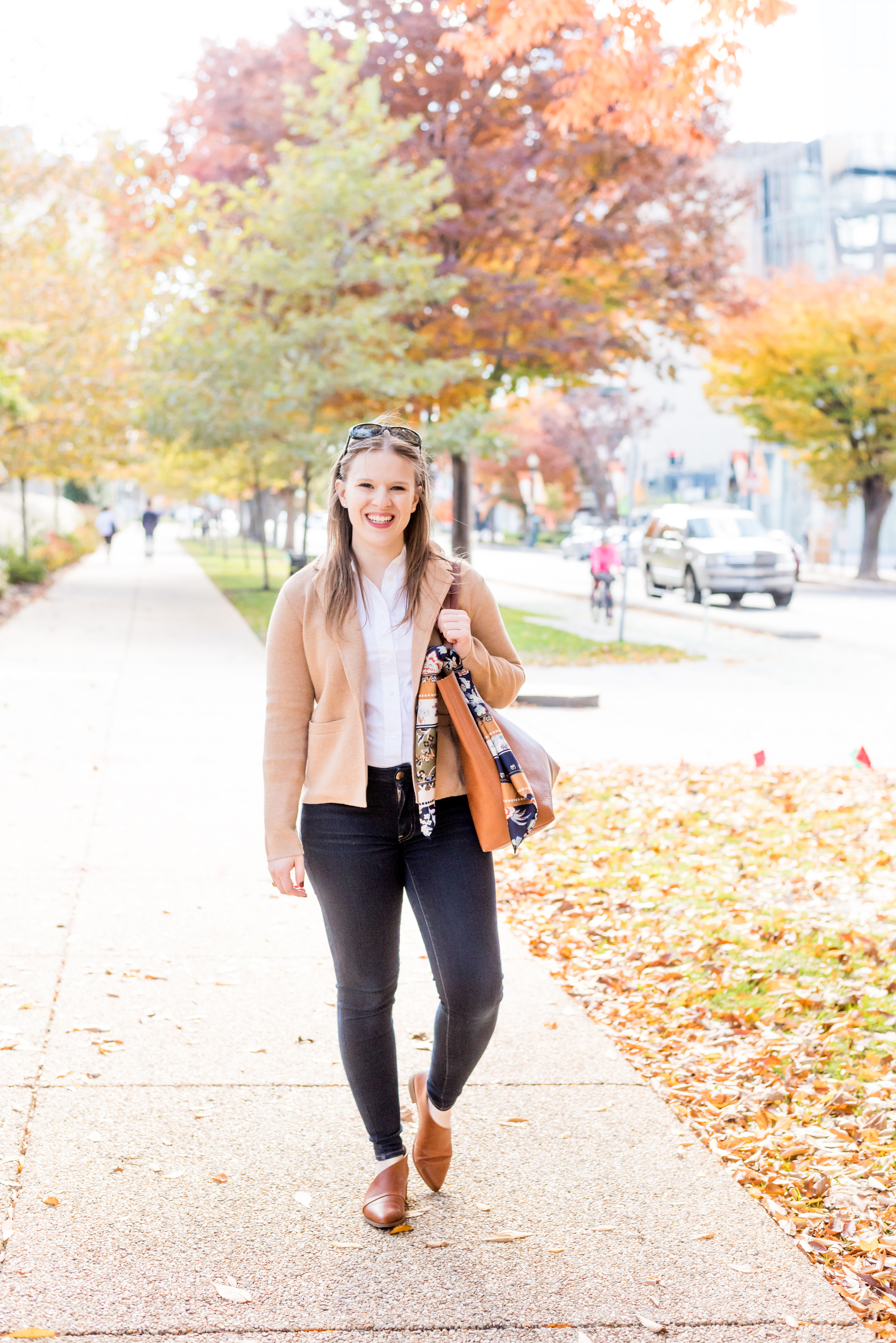 DC woman blogger wearing J.Crew Margot cropped sweater-blazer