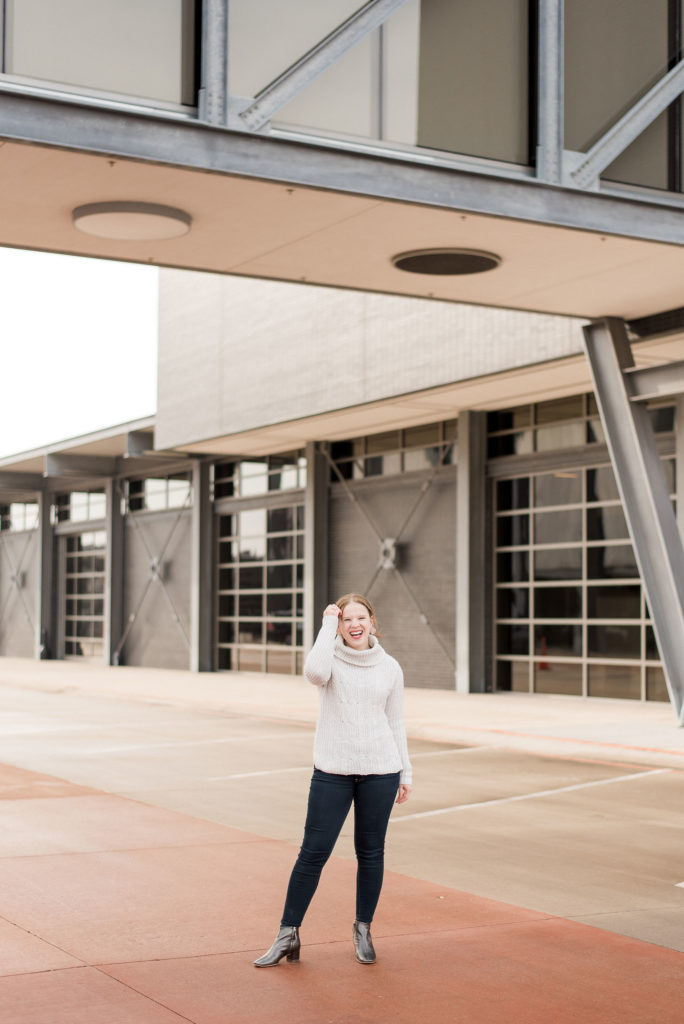 DC woman blogger wearing Old Navy cowl neck sweater