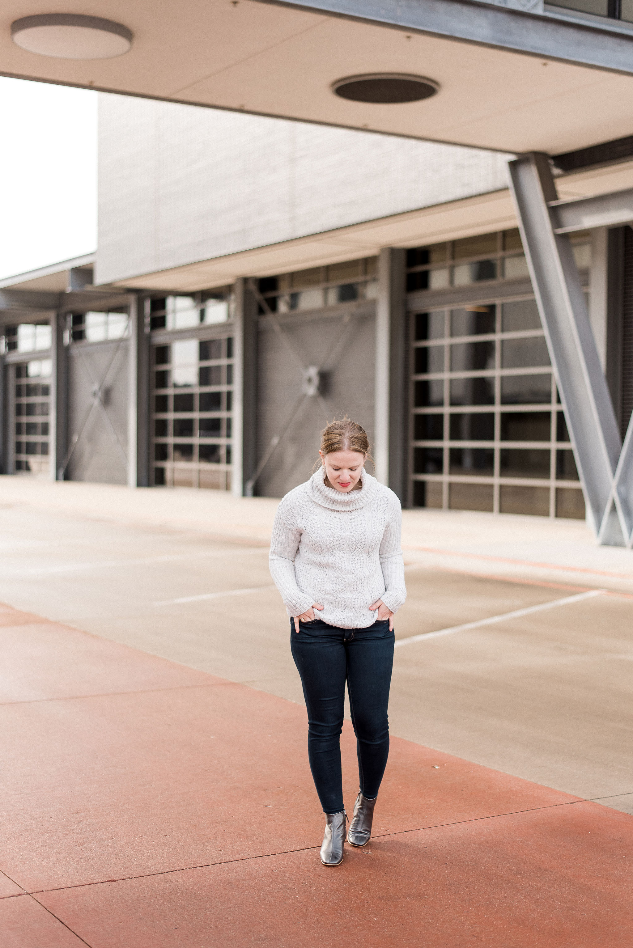 DC woman blogger wearing Old Navy Cowl Neck Sweater