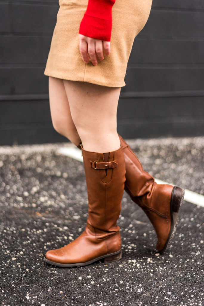DC woman blogger wearing Blondo Volly Waterproof Riding Boots