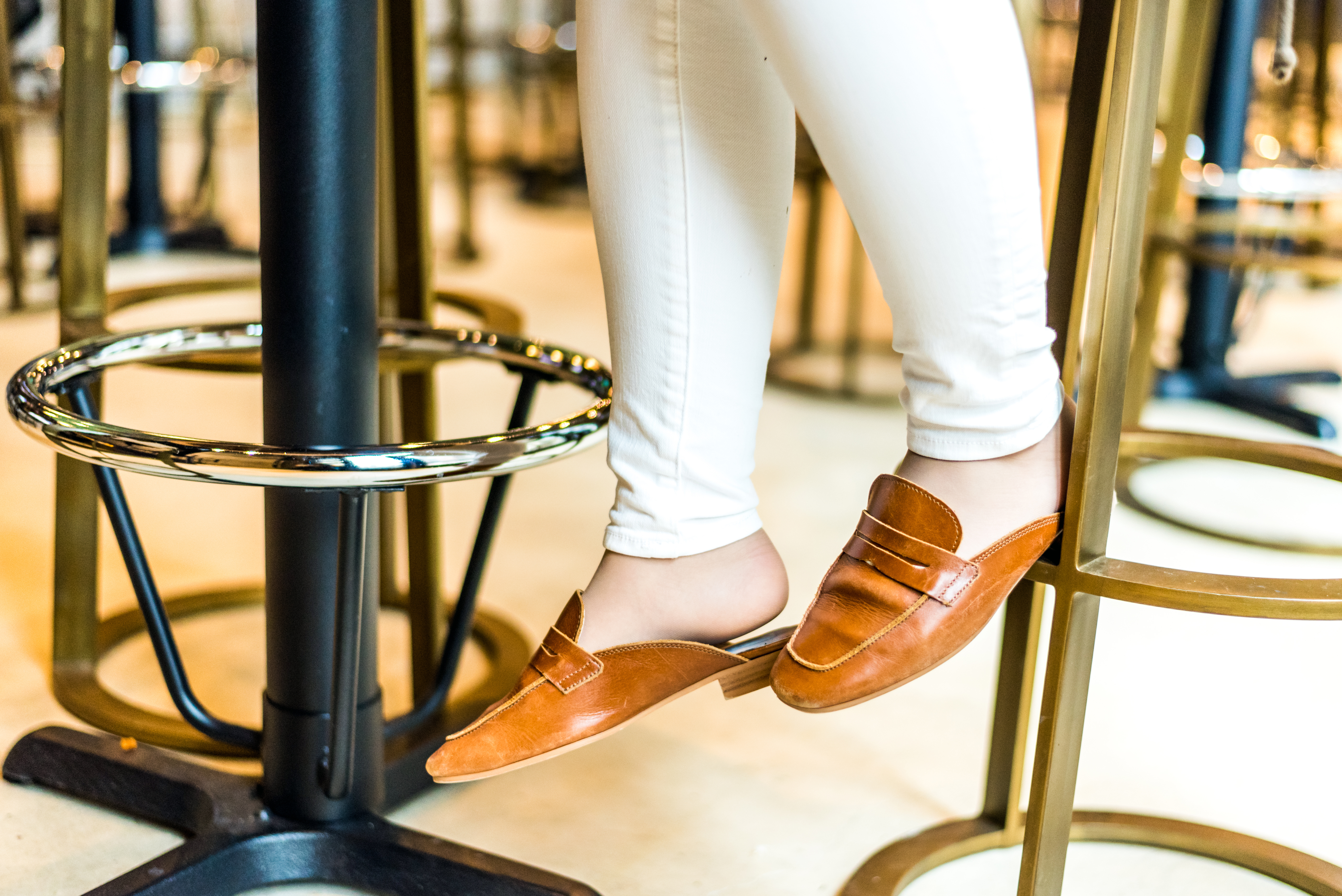 DC woman blogger wearing Dune Loafer Mules