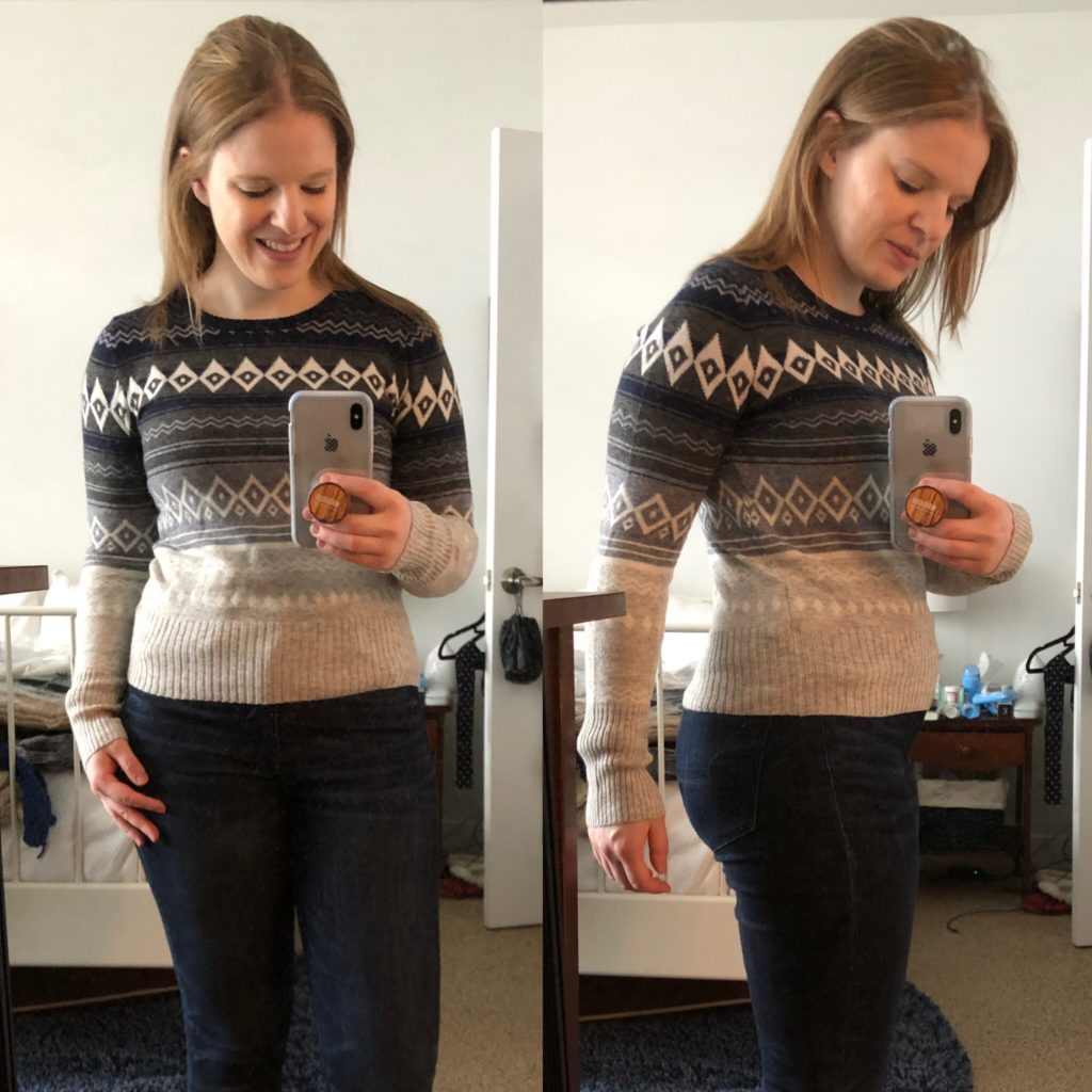 DC woman blogger wearing J.Crew classic crewneck sweater