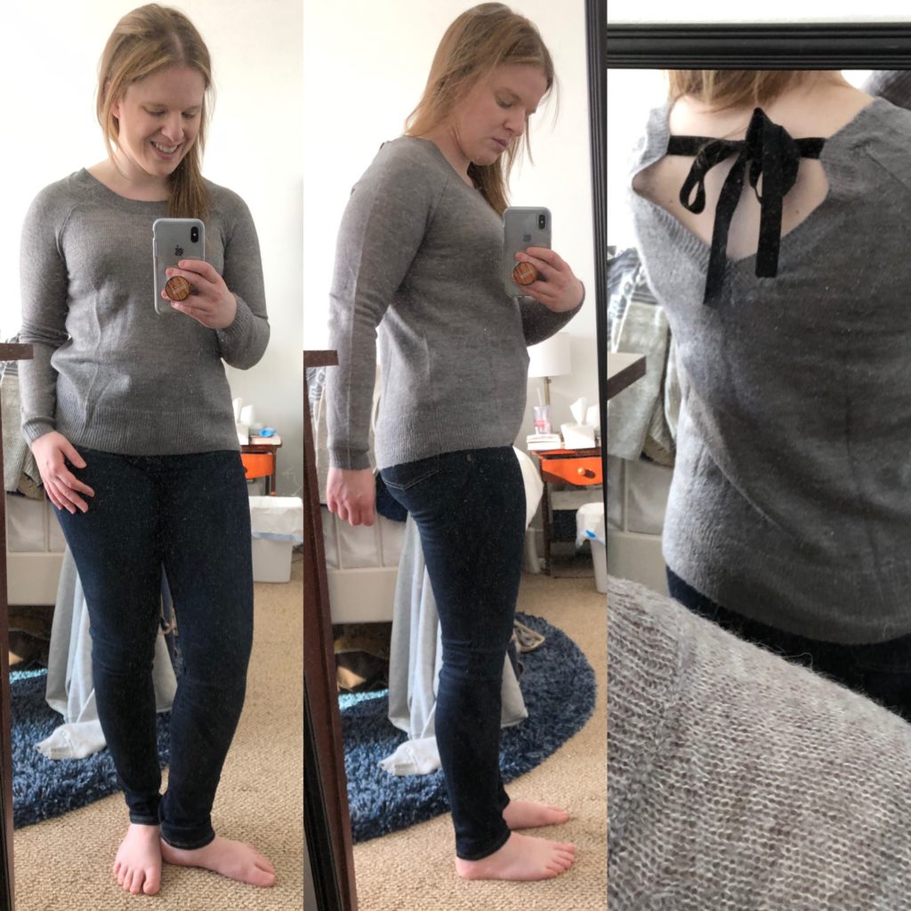 dc woman blogger wearing J.Crew Factory Bow-back sweater