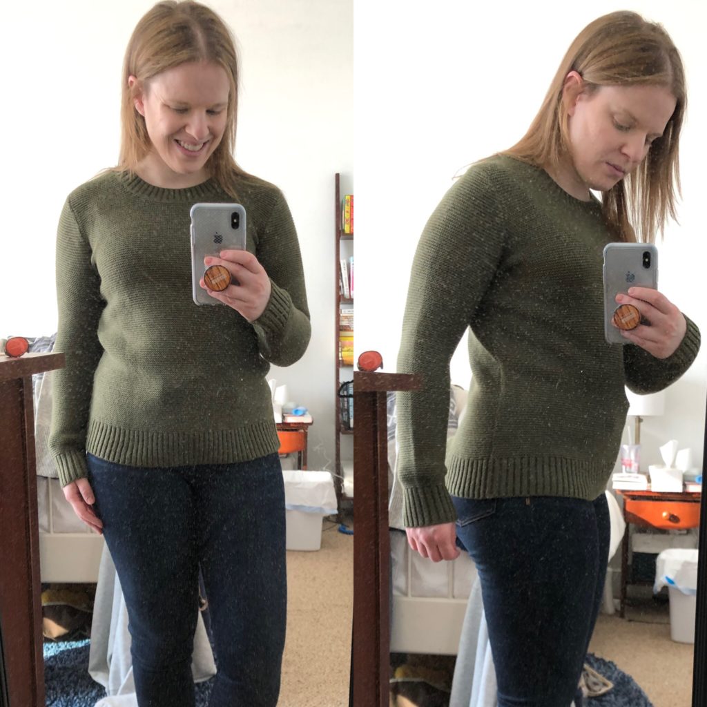 dc woman blogger wearing j.crew factory classic crewneck sweater