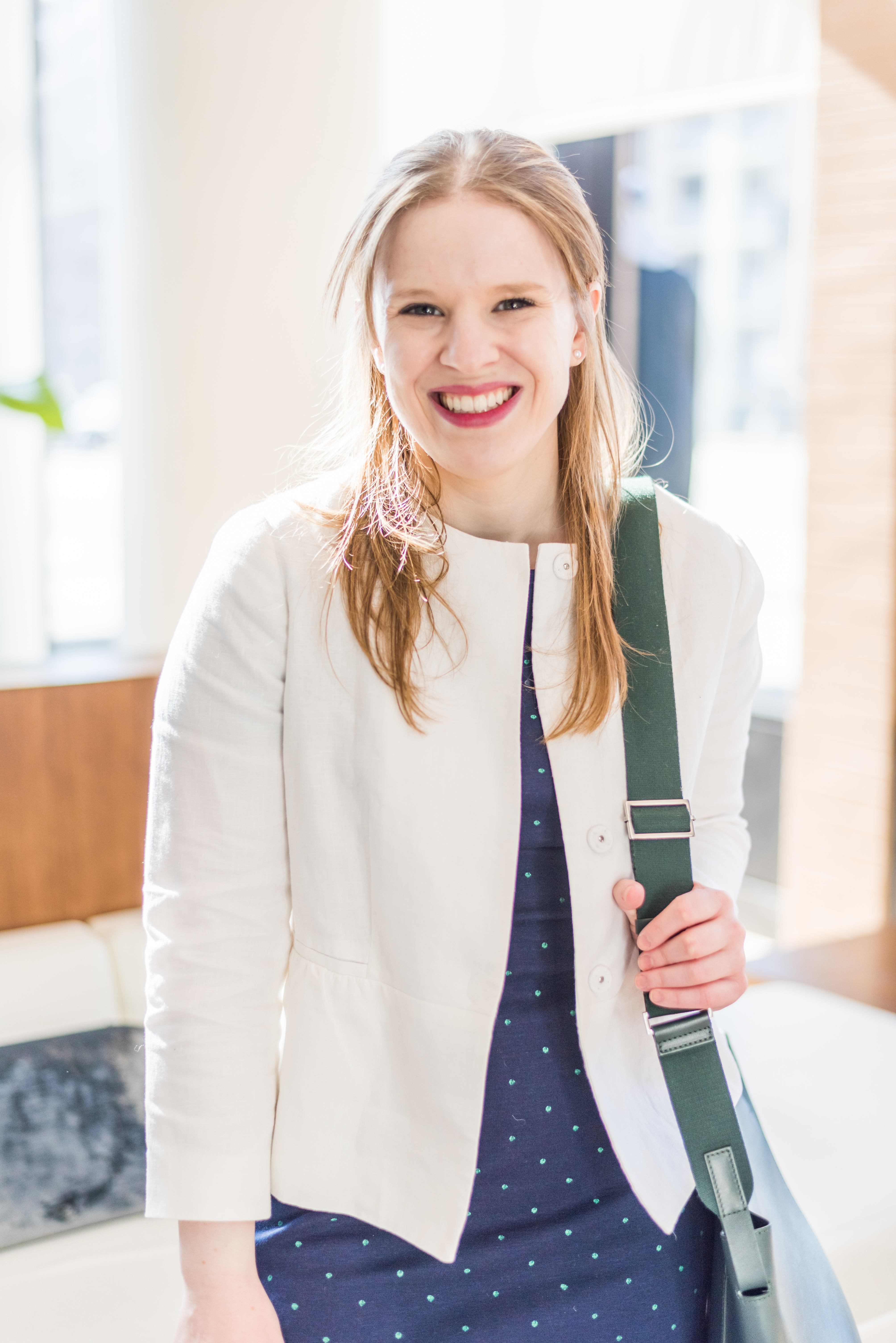 DC woman blogger wearing Talbots women's blazer