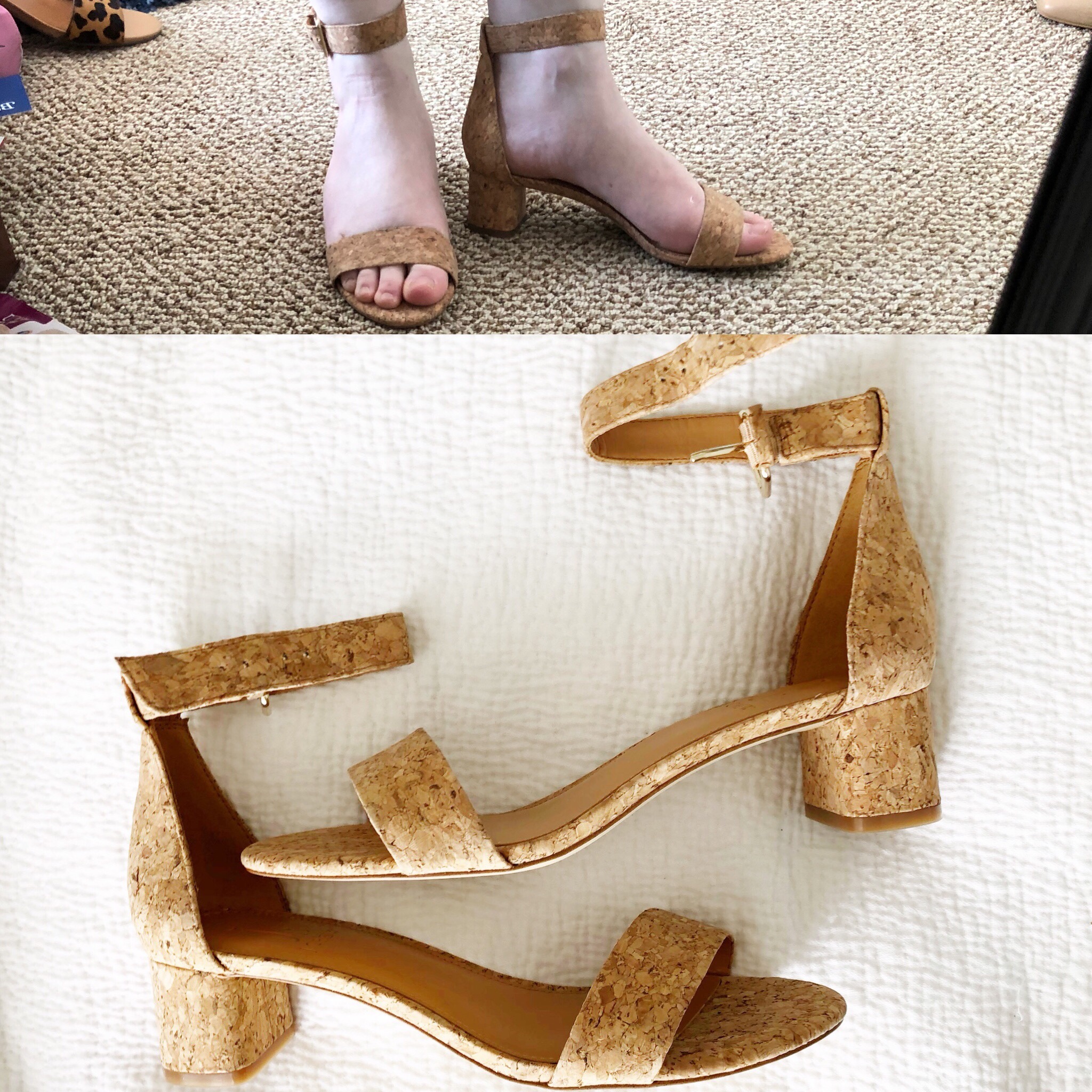 dc woman blogger wearing J.Crew Cork-heel sandals