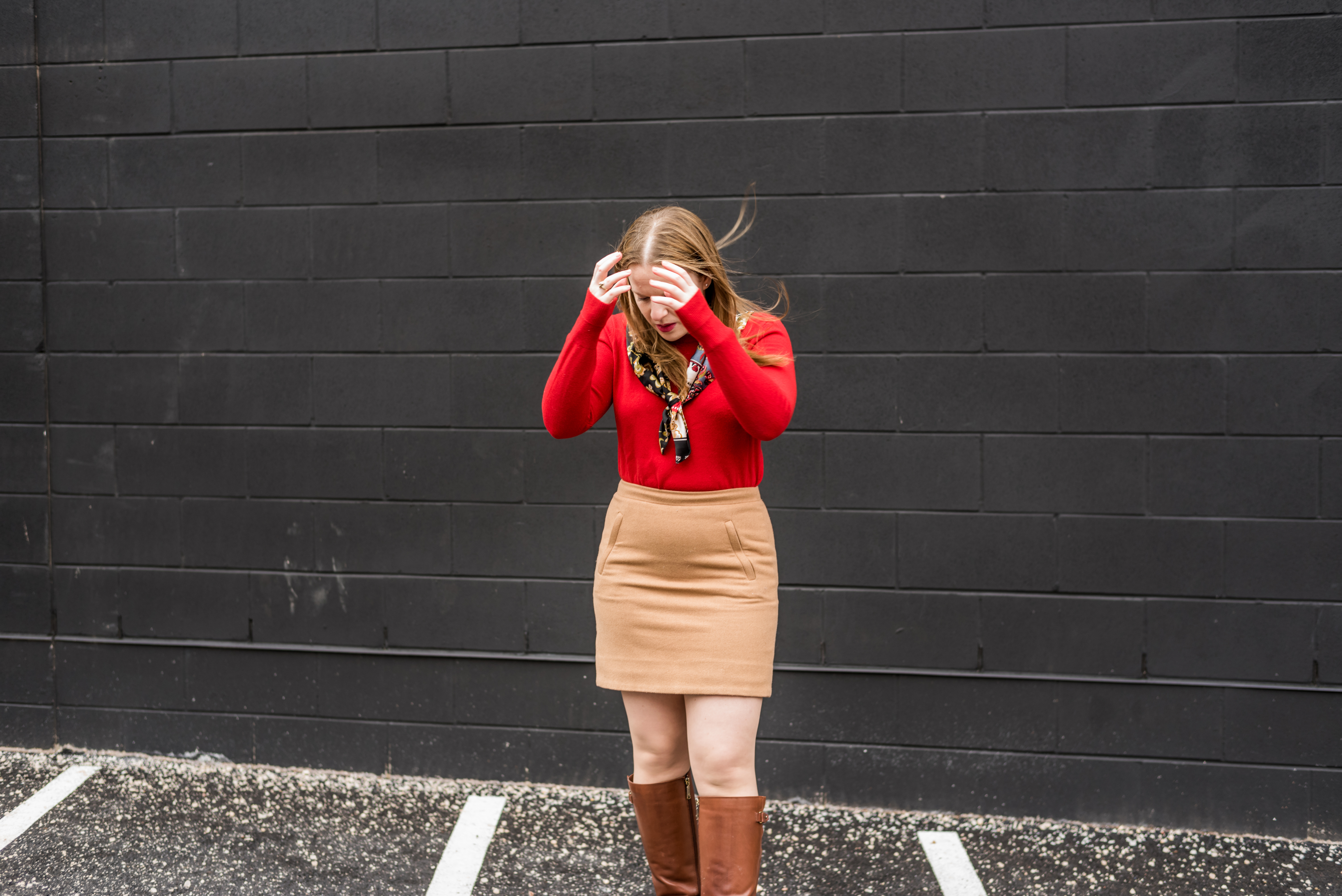 dc woman blogger wearing red sweater, blogger blooper post