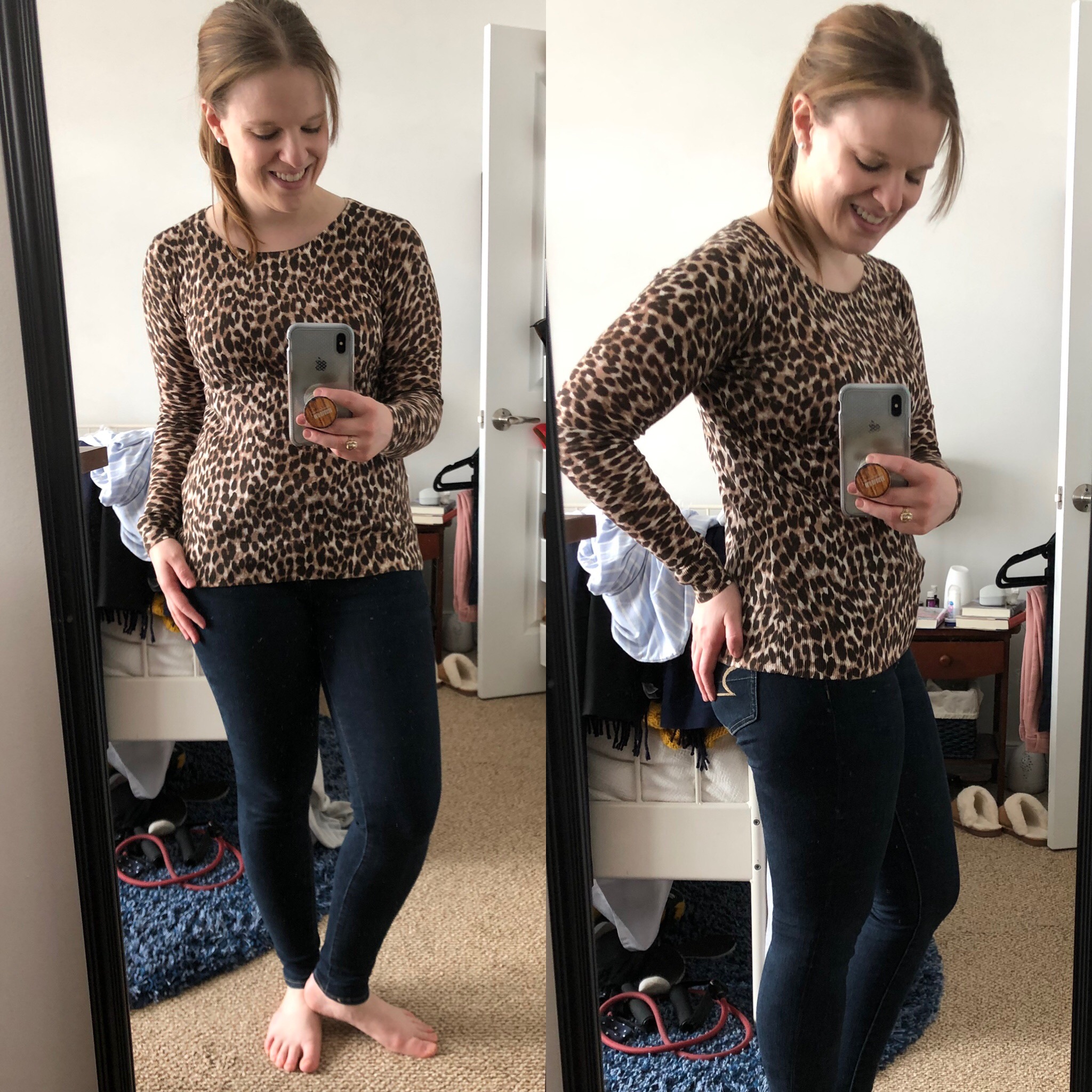 DC woman blogger wearing Loft Leopard Print Sweater