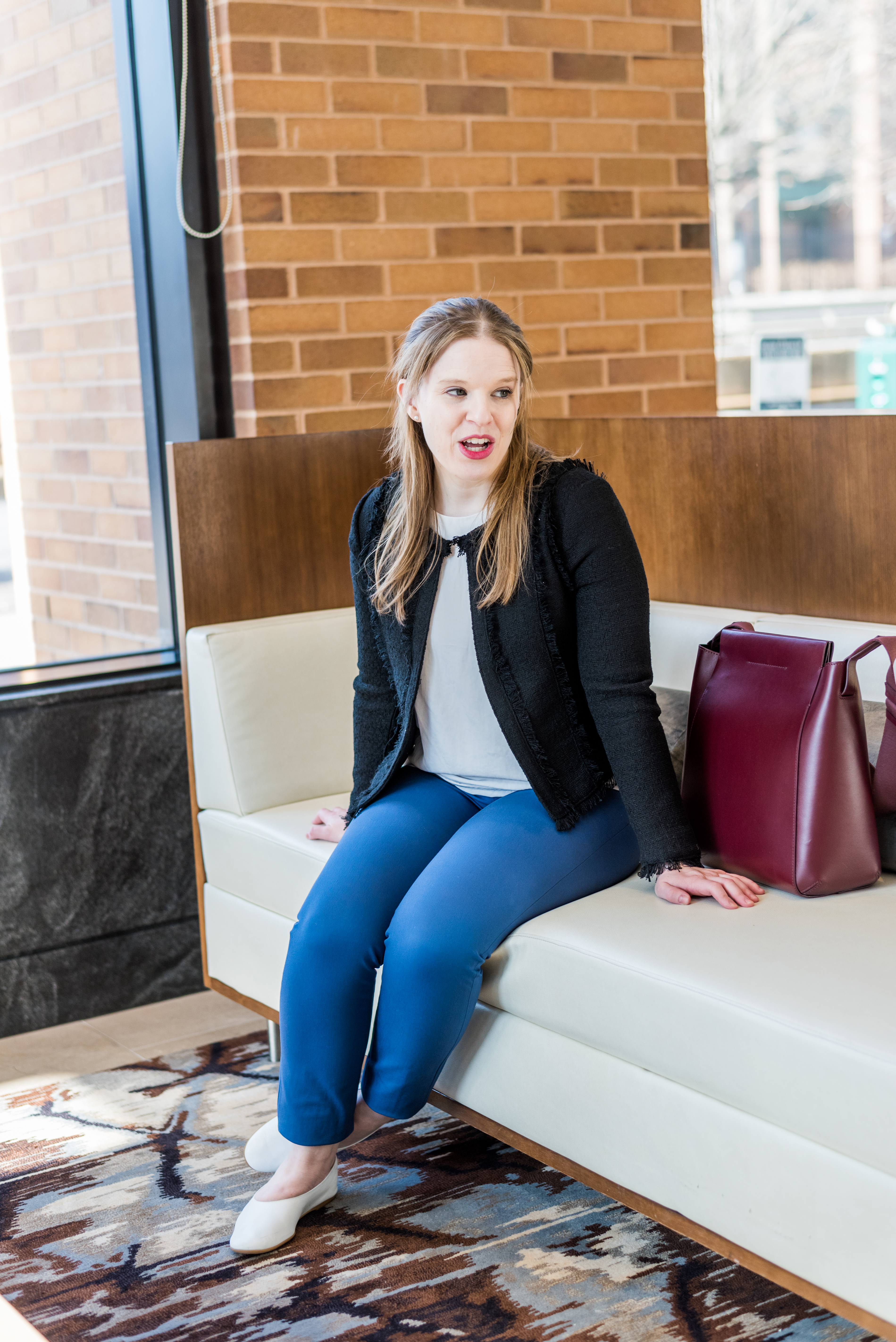 dc woman blogger wearing black jacket