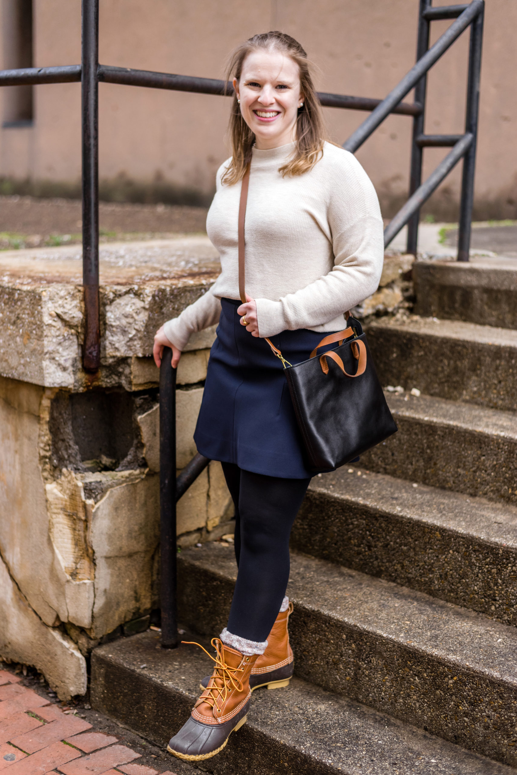 dc woman blogger wearing L.L. Bean boots