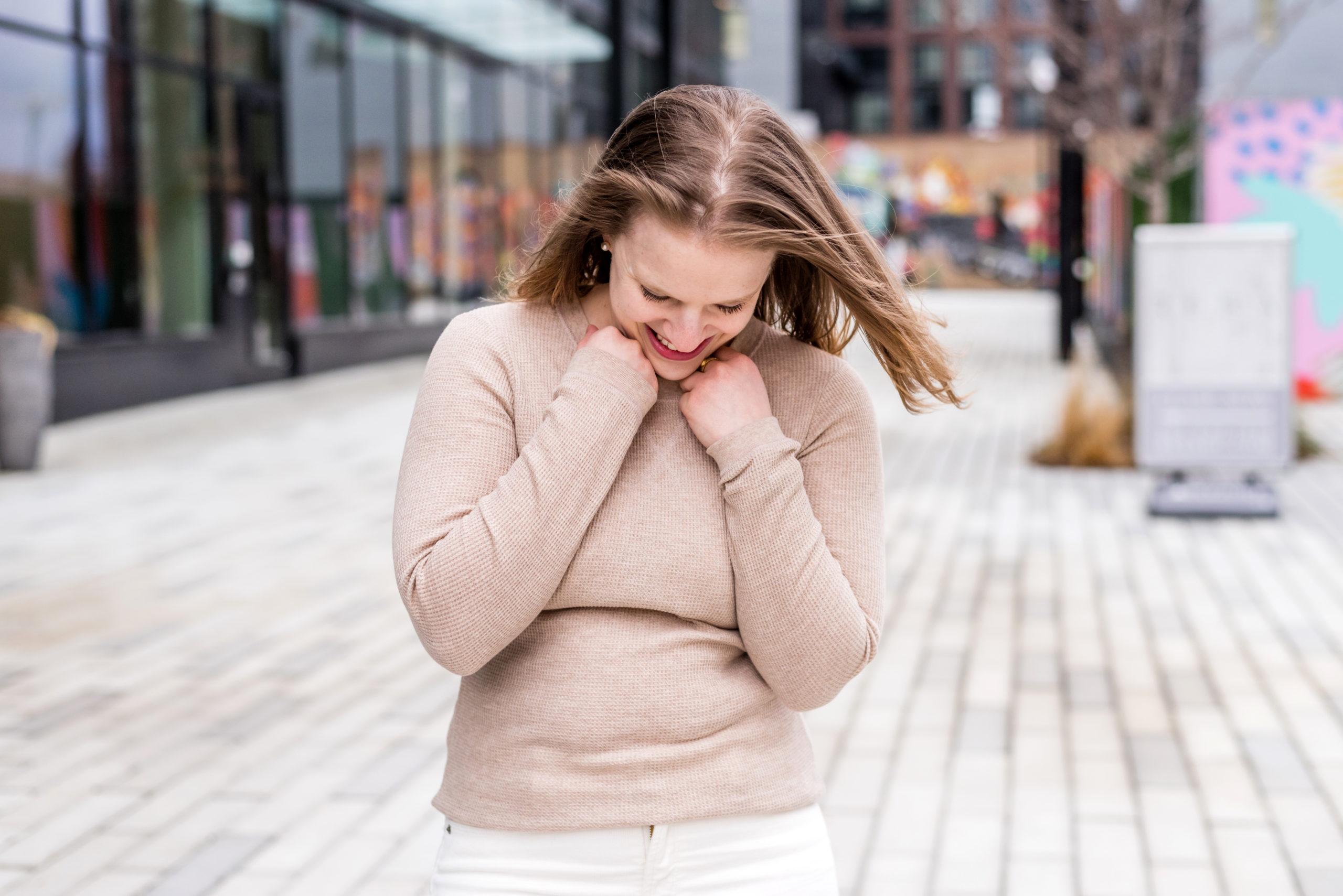 DC woman blogger wearing and showing how to Style a Henley Shirt