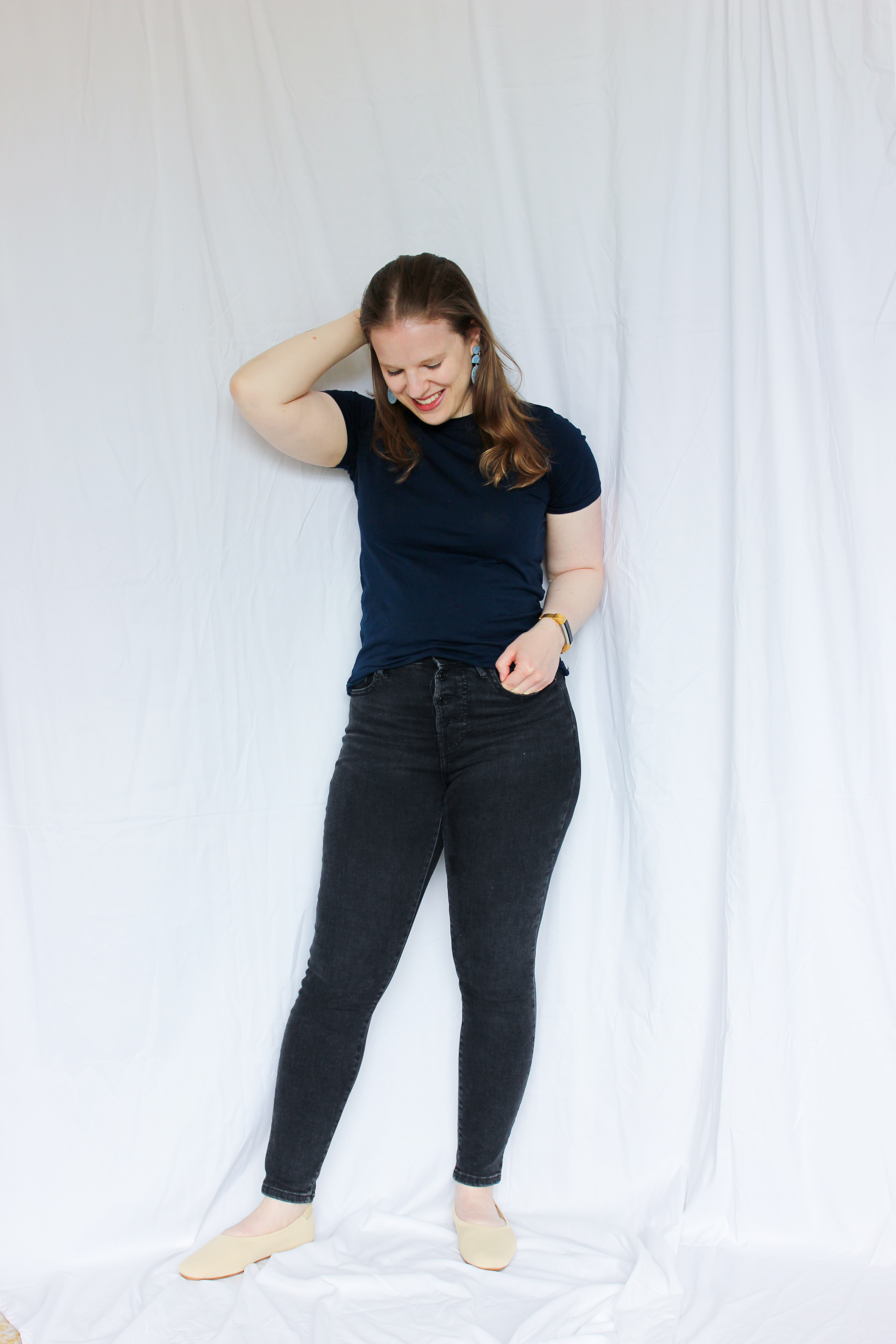 Blogger Style Two Ways: Navy Crew Neck