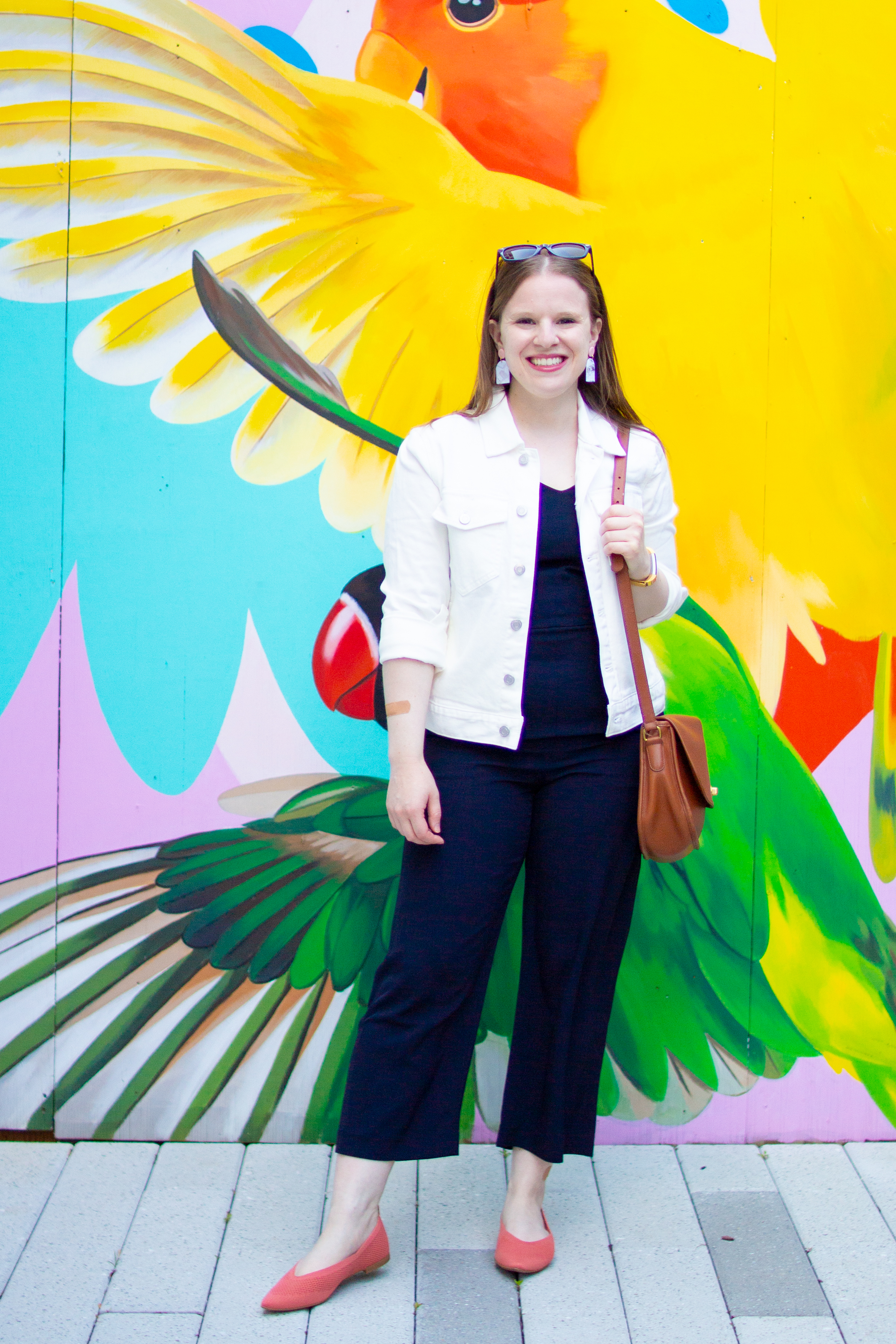 dc woman blogger wearing old navy jean jacket