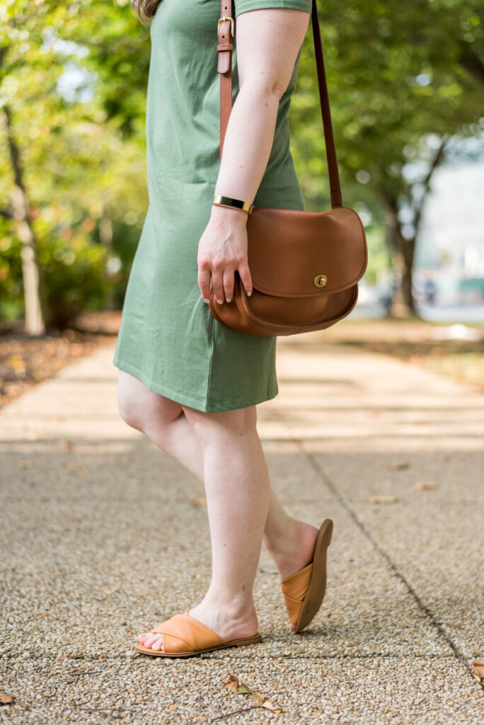 woman blogger wearing Freedom Moses Sandals