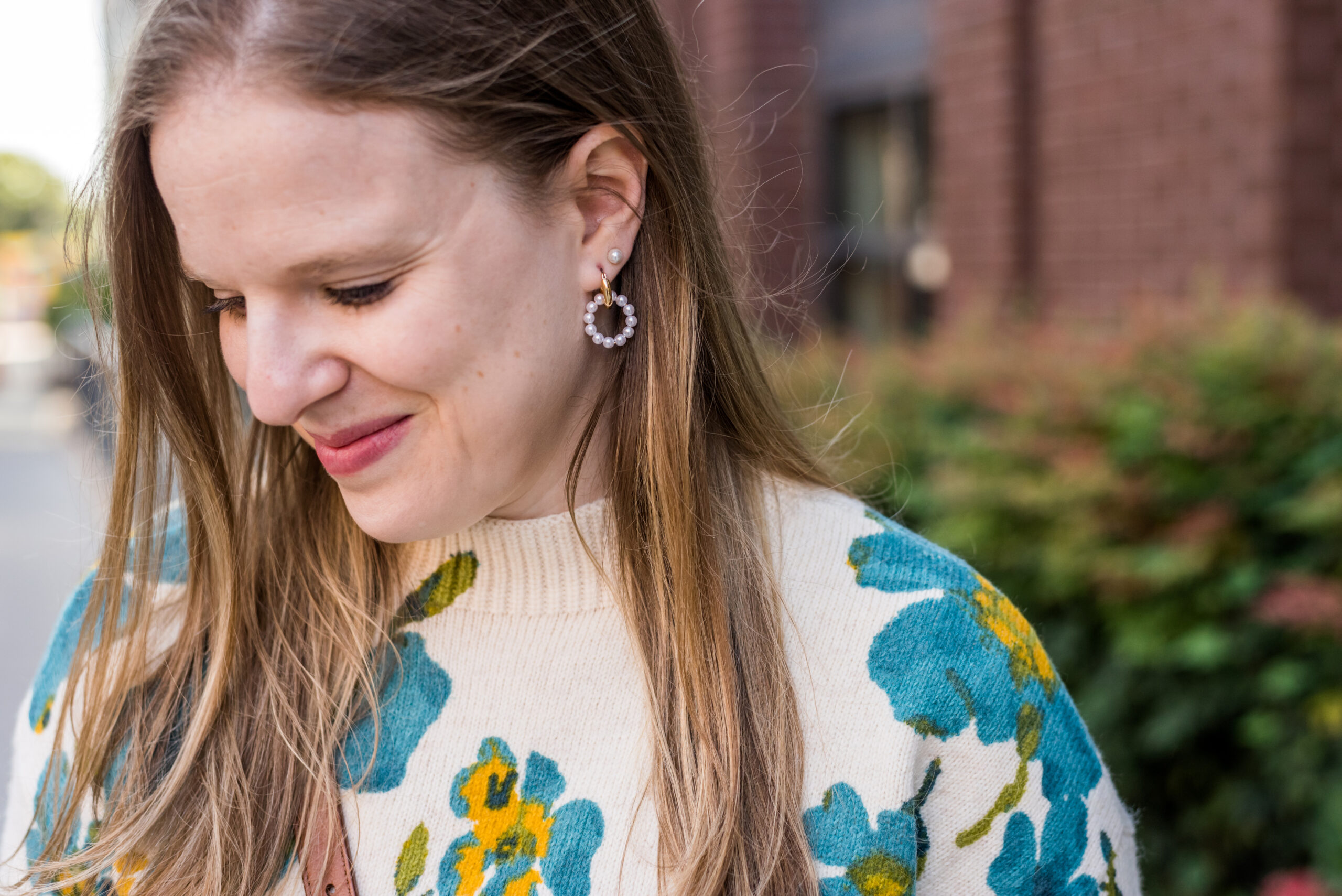 woman wearing J.Crew Earrings