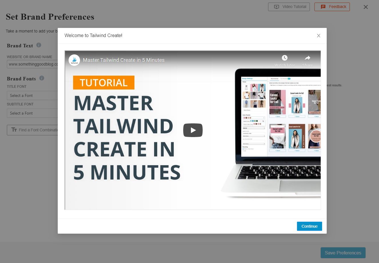 Screenshot of Tailwind tutorial video titled Master Tailwind Create in 5 Minutes