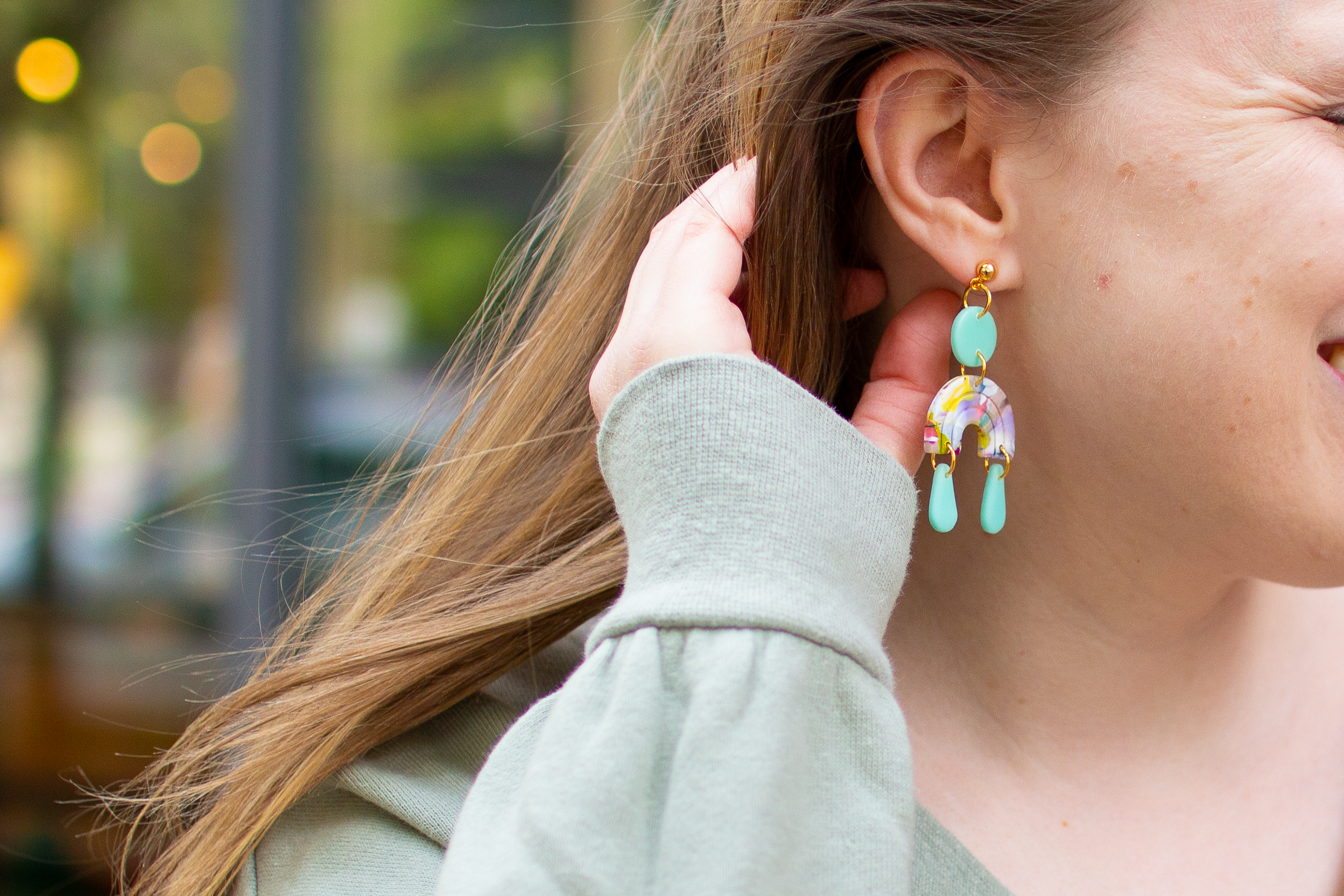 colorful statement earrings