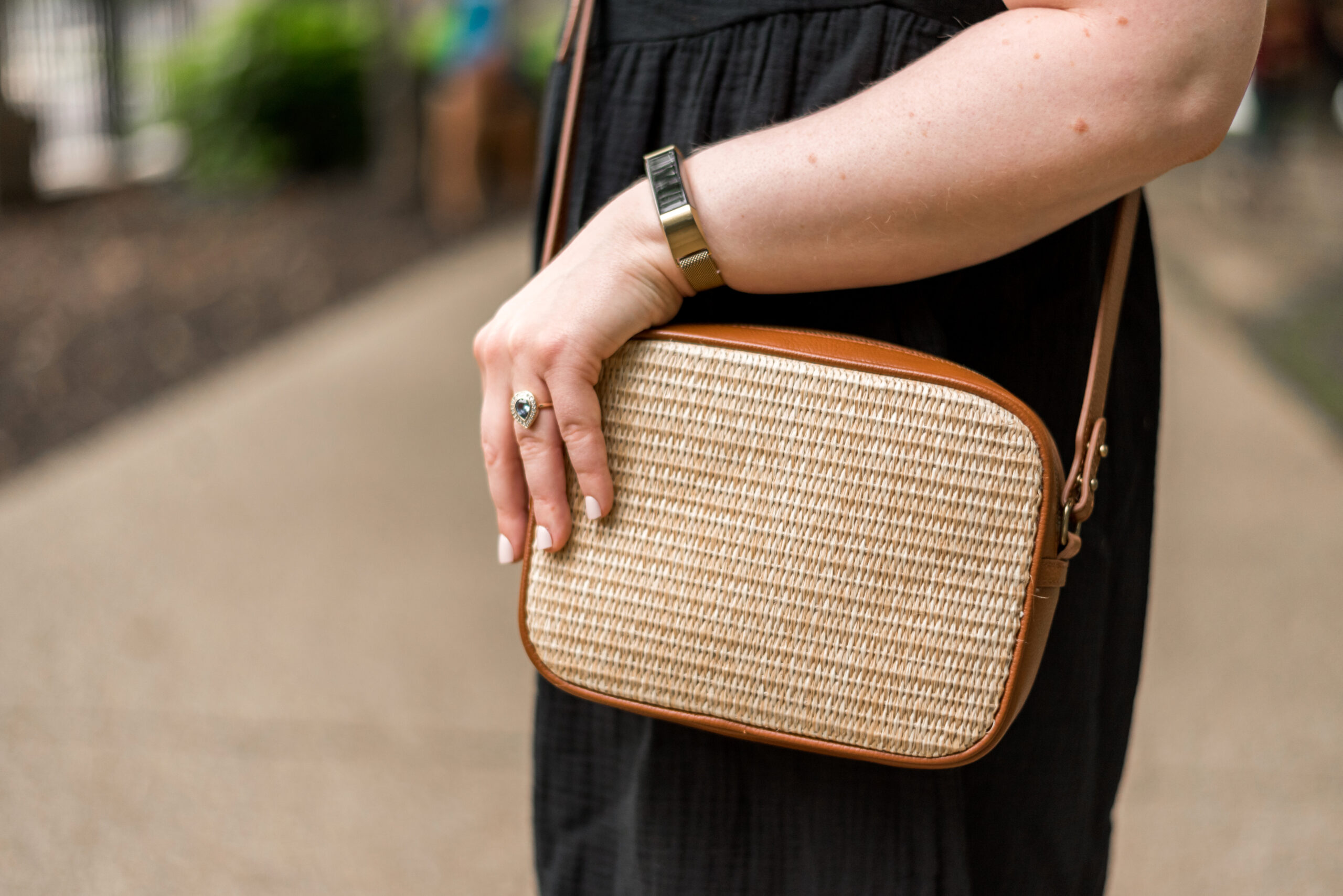 j.crew raffia camera bag