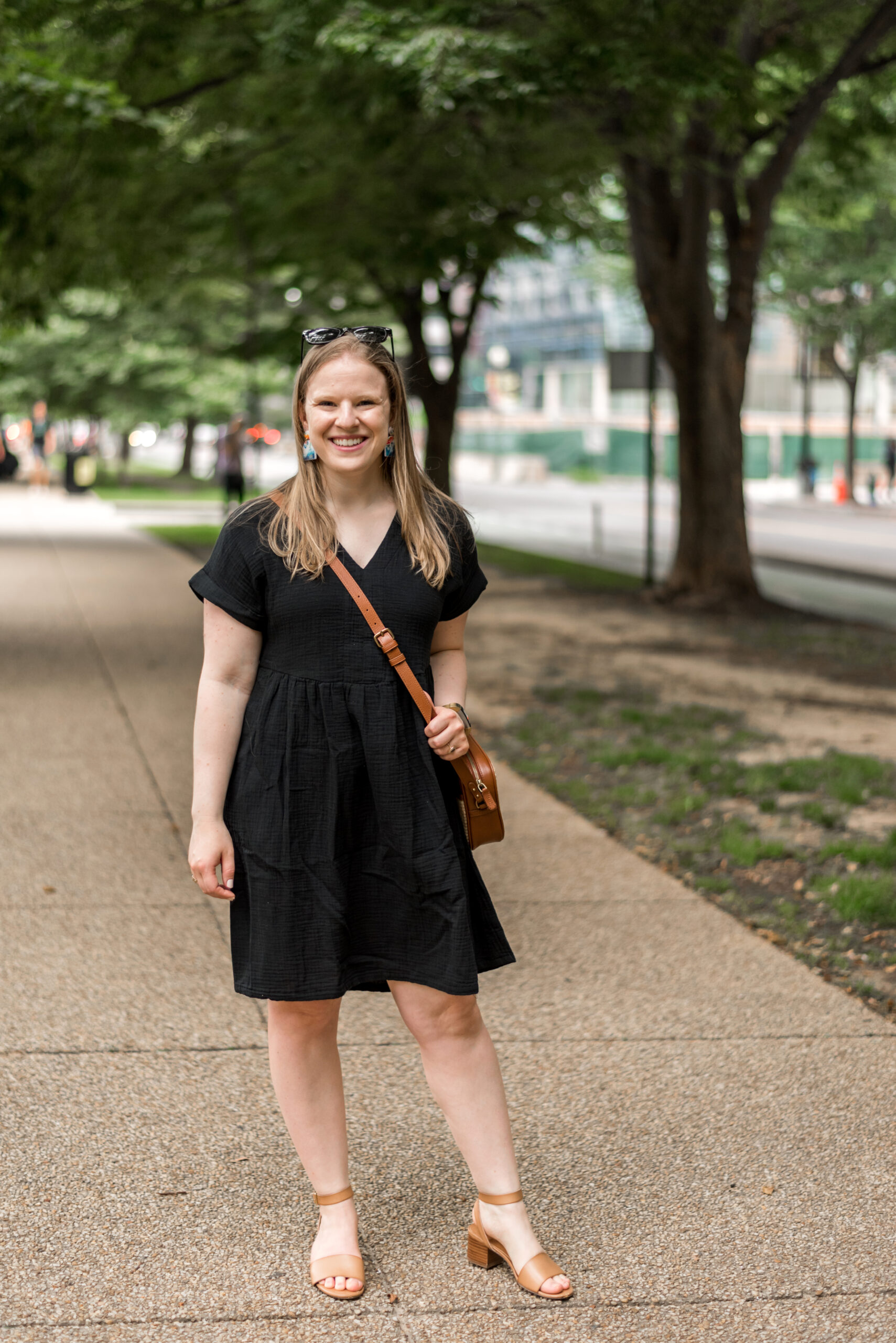 Universal Thread Black Short Sleeve Shirtdress | Best Sandals To Wear With Dresses