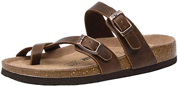 CUSHIONAIRE Women's Luna Cork Footbed Sandal with +Comfort